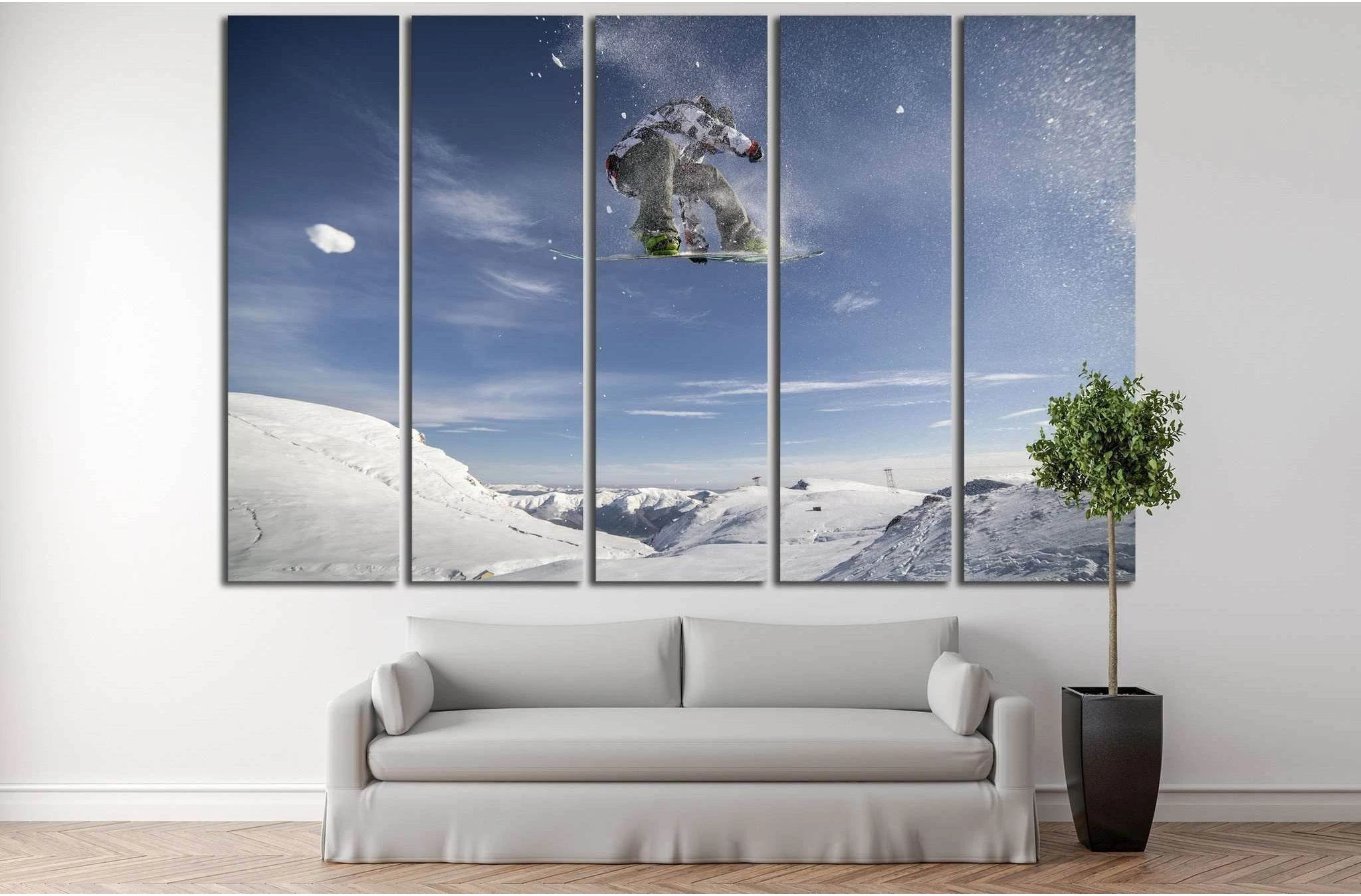 Snowboarder Fly №179 Ready to Hang Canvas Print - Zellart Canvas Prints ALL_Products, wd-179