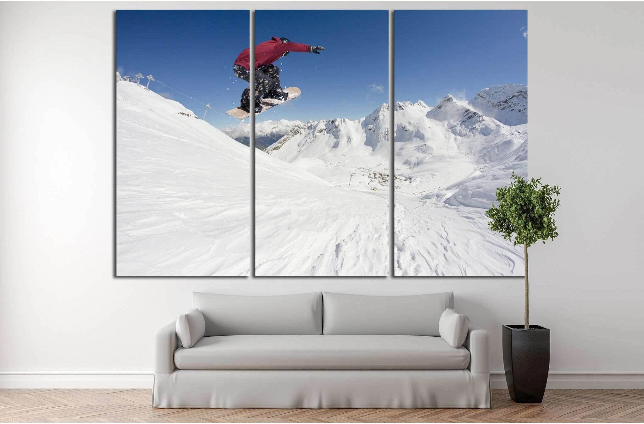 Snowboarder Fly №180 Ready to Hang Canvas Print - Zellart Canvas Prints ALL_Products, wd-180