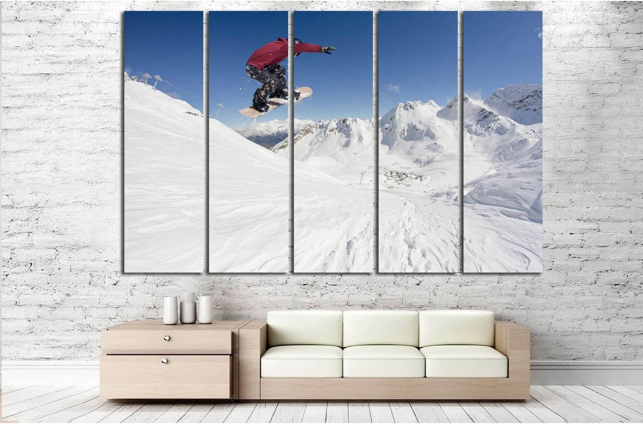 Snowboarder Fly №180 Ready to Hang Canvas Print - Zellart Canvas Prints ALL_Products, wd-180