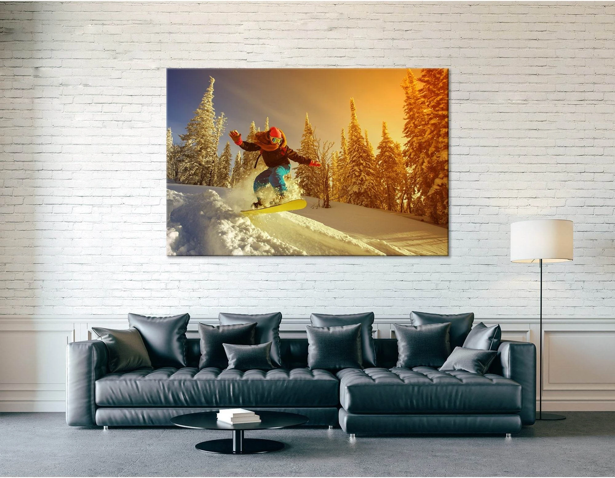 Snowboarder Jump №04451 Ready to Hang Canvas Print - Zellart Canvas Prints ALL_Products