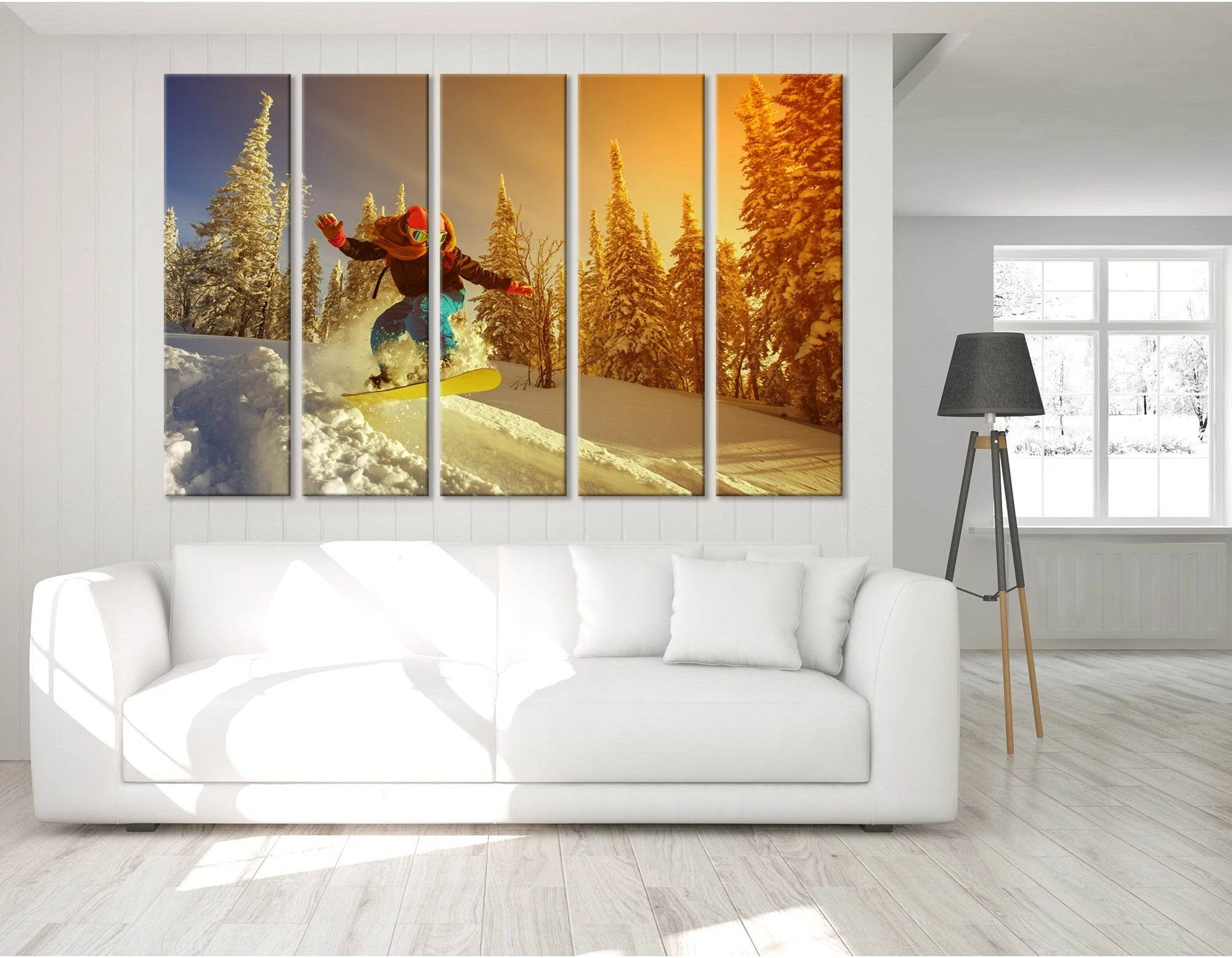 Snowboarder Jump №04451 Ready to Hang Canvas Print - Zellart Canvas Prints ALL_Products