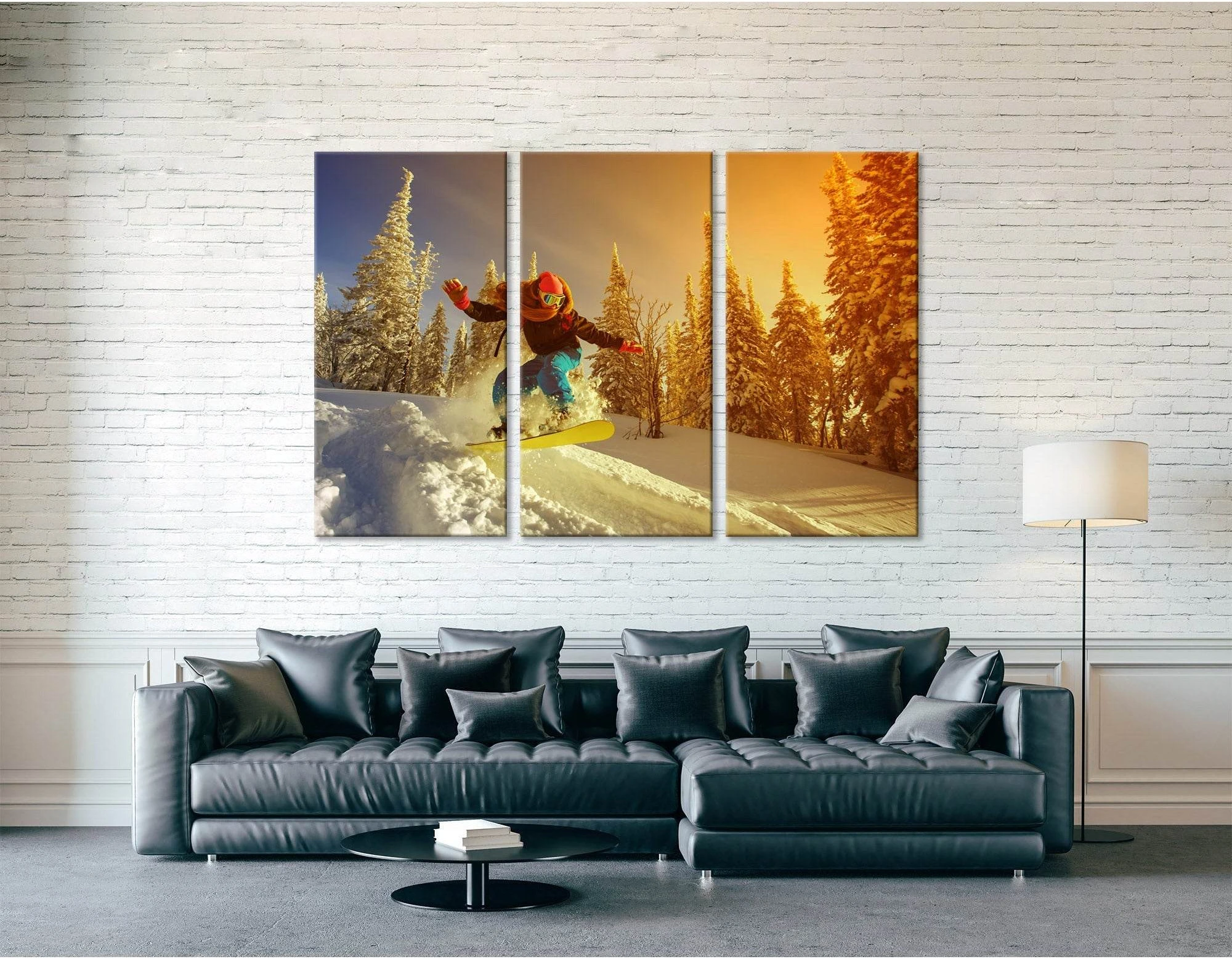 Snowboarder Jump №04451 Ready to Hang Canvas Print - Zellart Canvas Prints ALL_Products