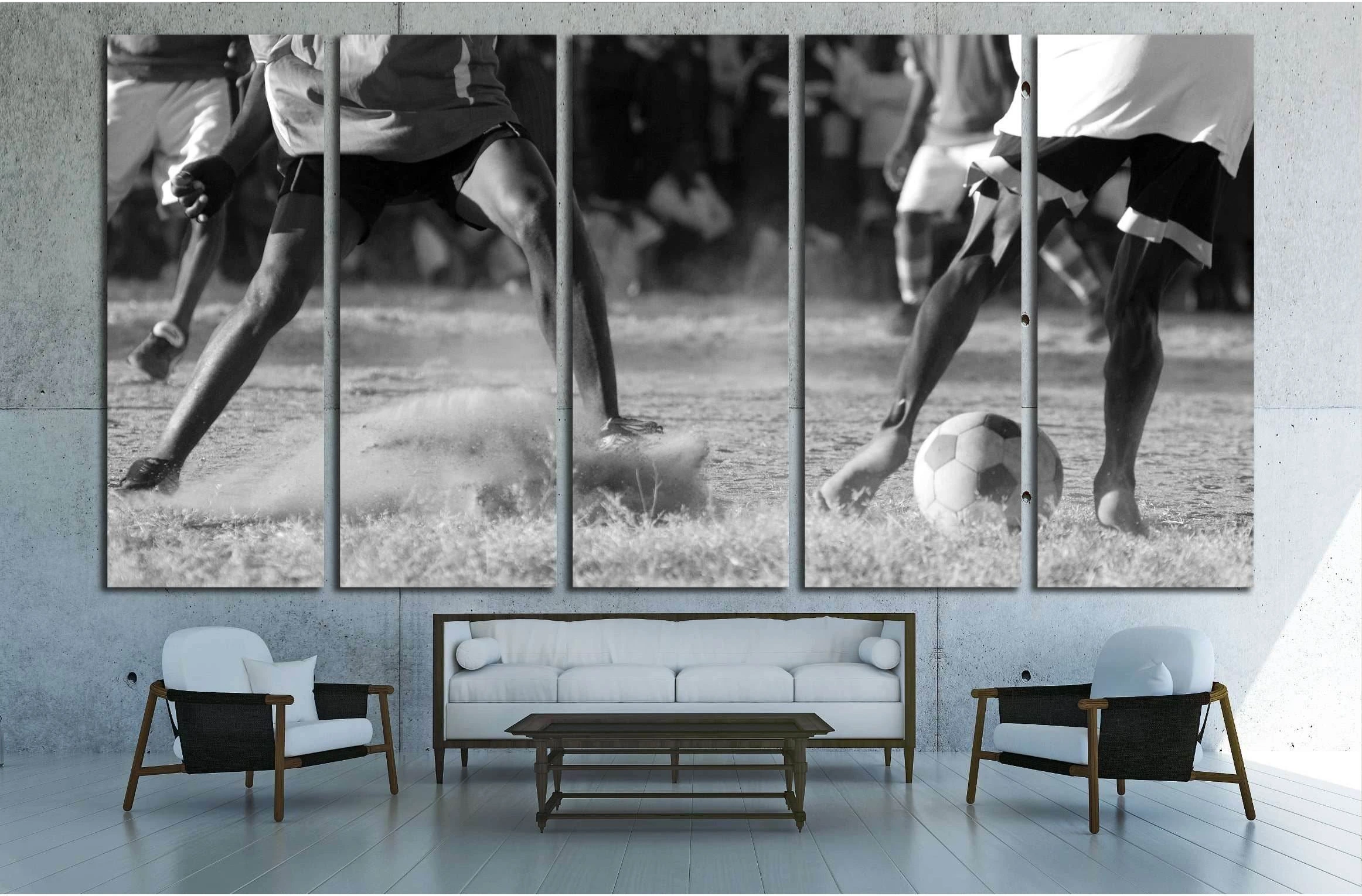 Soccer Match №2121 Ready to Hang Canvas Print - Zellart Canvas Prints ALL_Products, s-2121