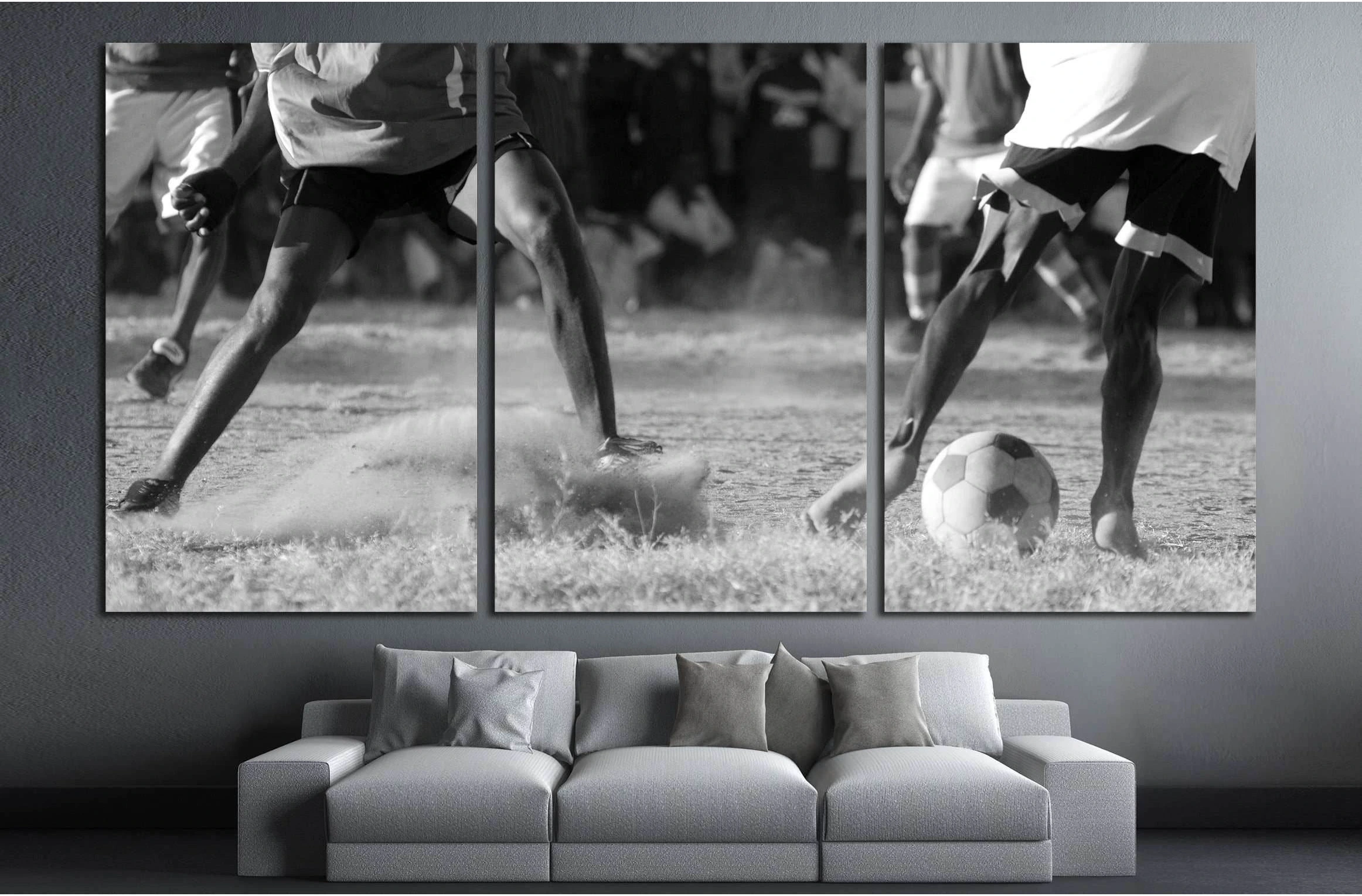 Soccer Match №2121 Ready to Hang Canvas Print - Zellart Canvas Prints ALL_Products, s-2121