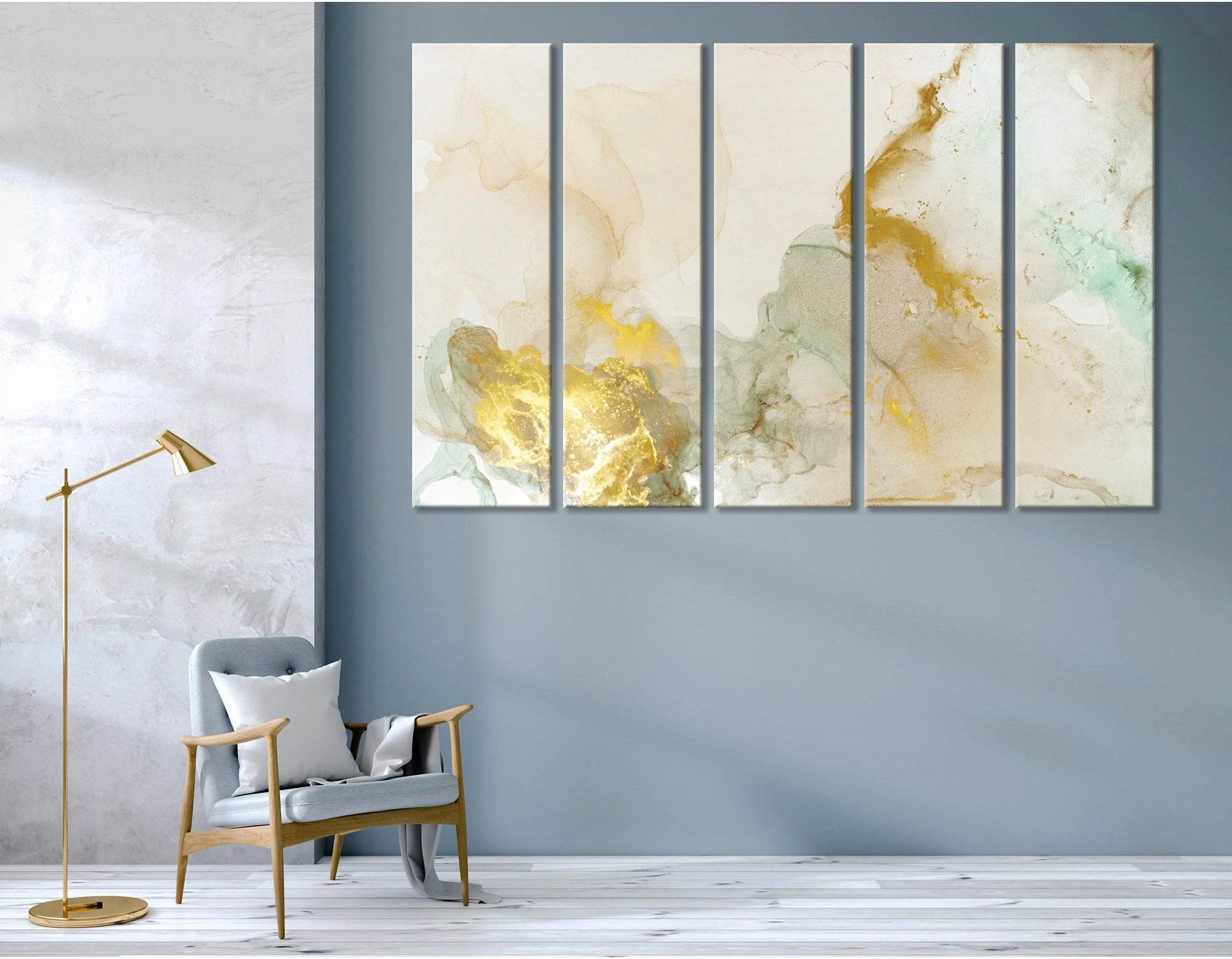Soft Yellow Chic Abstract №04418 Ready to Hang Canvas Print - Zellart Canvas Prints ALL_Products