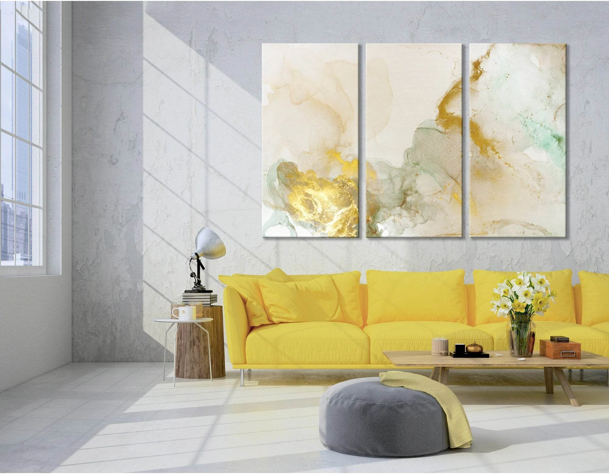 Soft Yellow Chic Abstract №04418 Ready to Hang Canvas Print - Zellart Canvas Prints ALL_Products