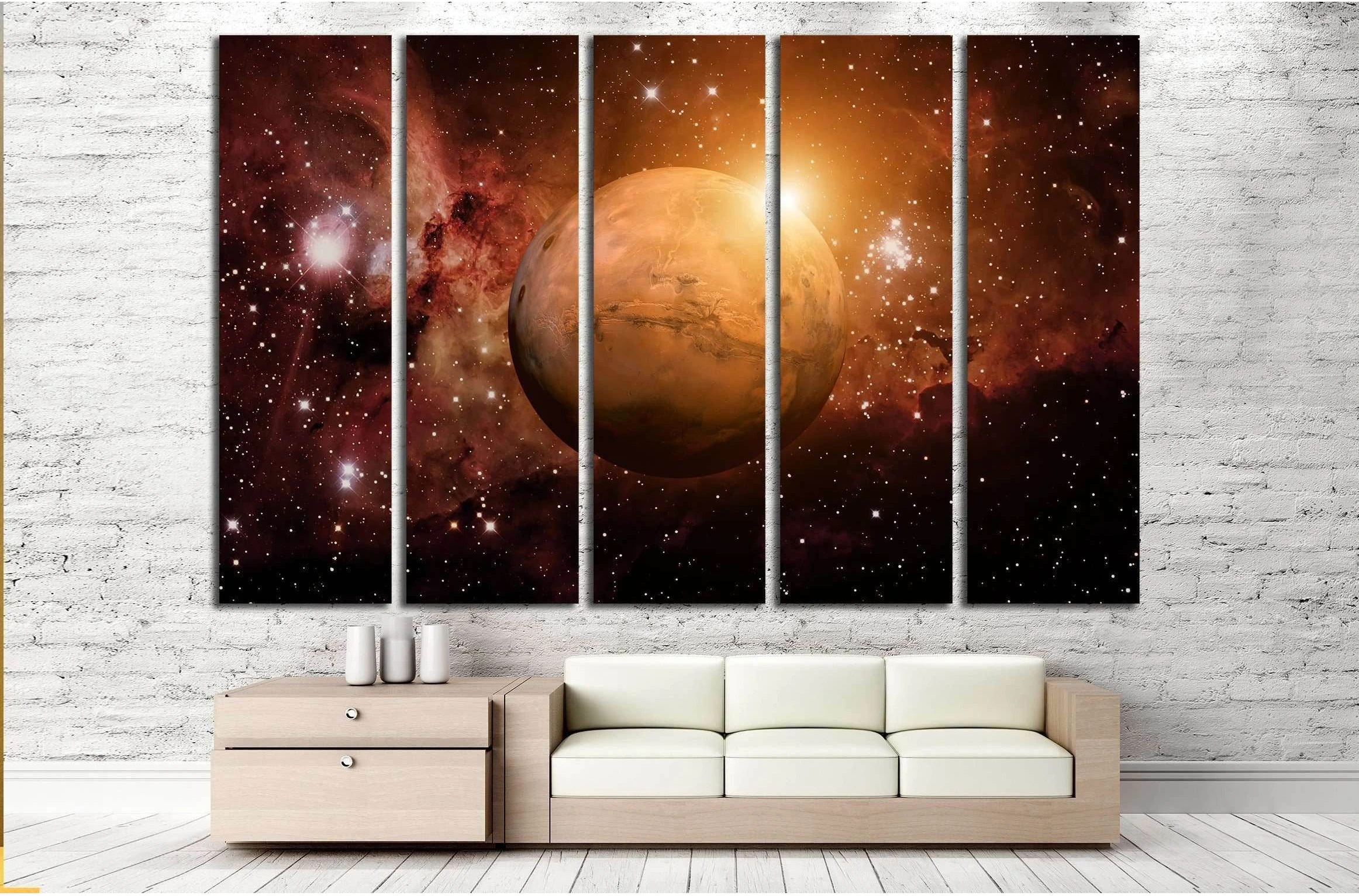 Solar System - Mars. It is the fourth planet from the Sun. №2429 Ready to Hang Canvas Print - Zellart Canvas Prints ALL_Products, s-2429