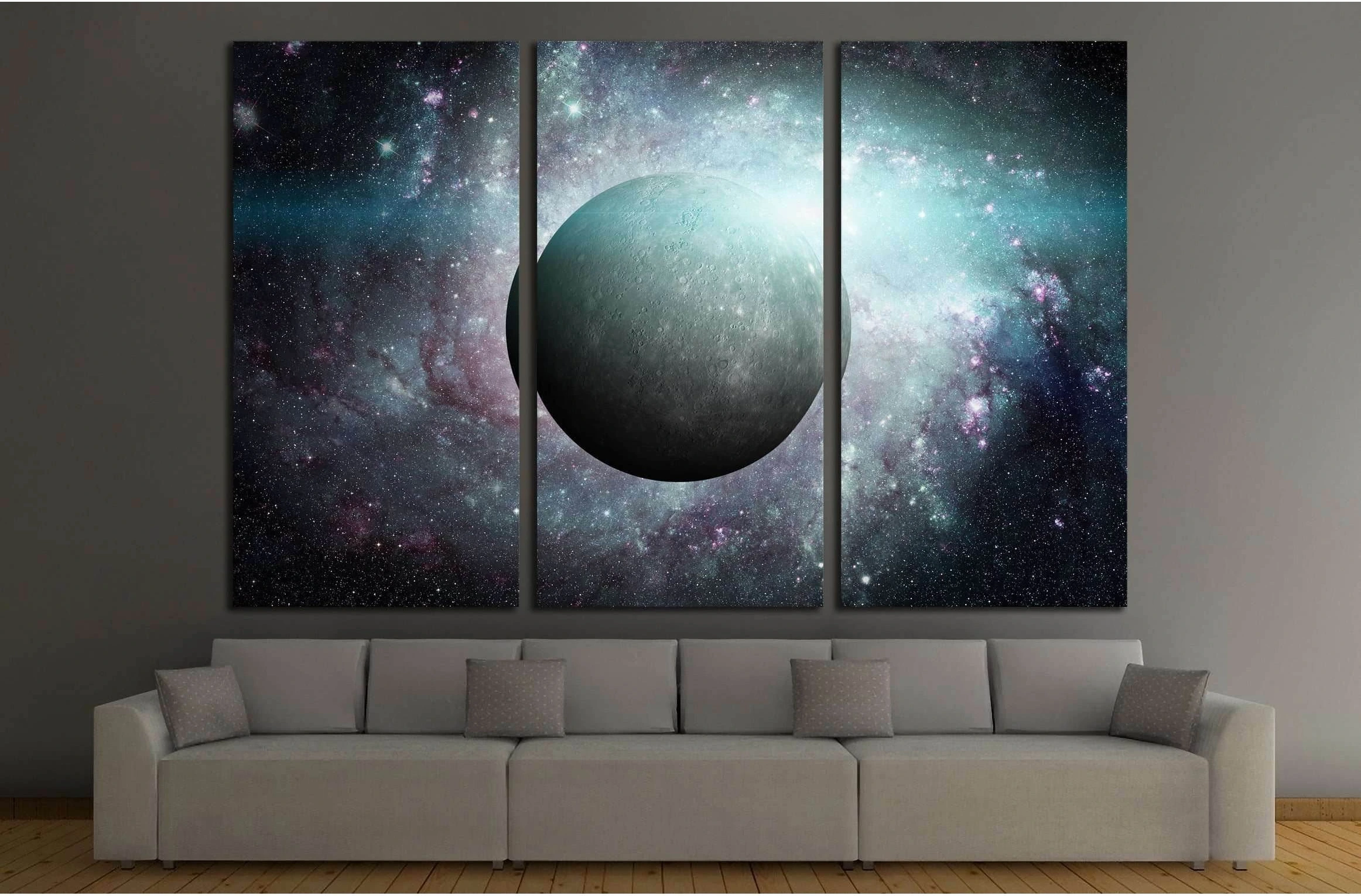 Solar System - Mercury. Elements of this image furnished by NASA №2426 Ready to Hang Canvas Print - Zellart Canvas Prints ALL_Products, s-2426