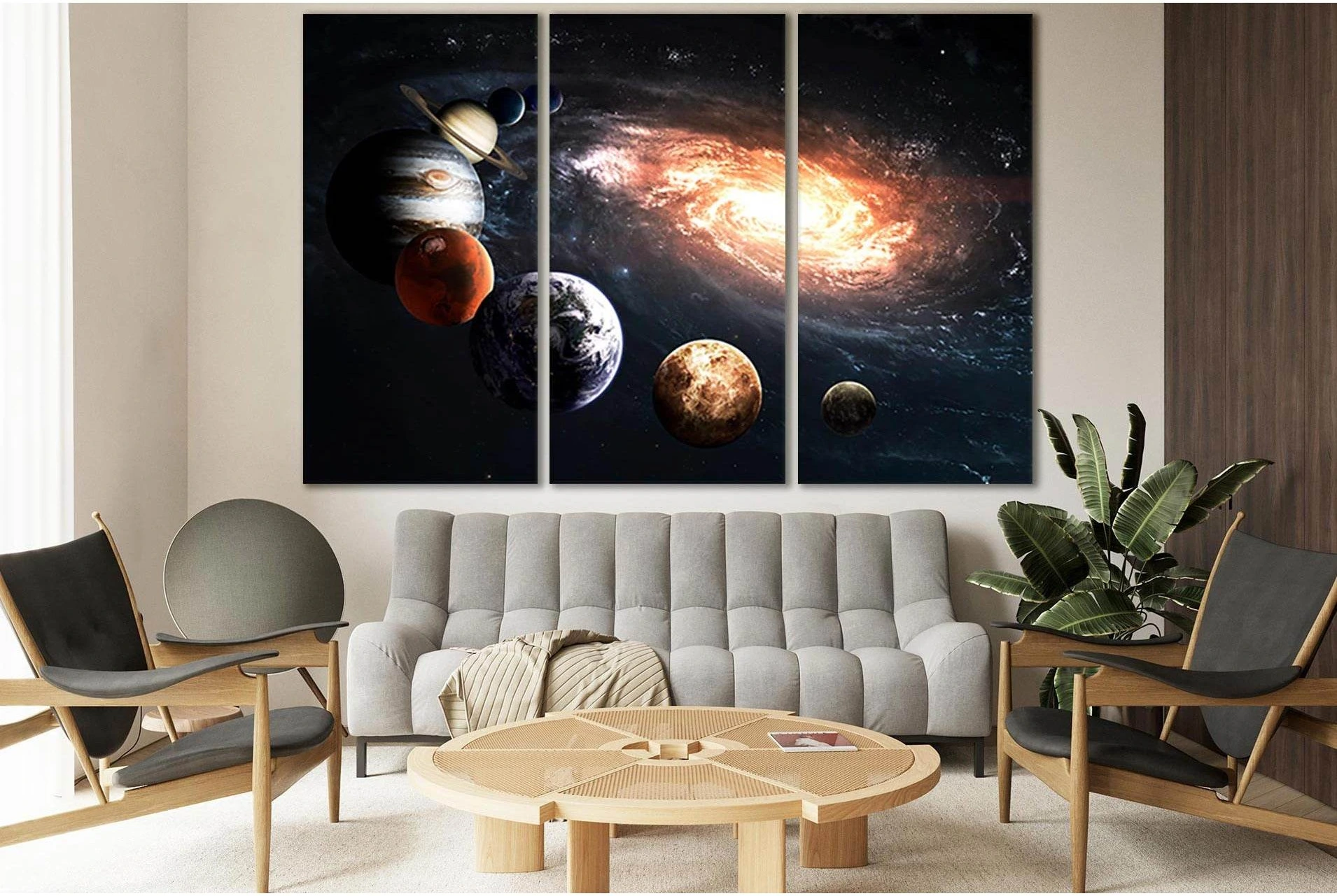 Solar System Planets And Milky Way №SL401 Ready to Hang Canvas Print - Zellart Canvas Prints 0new, ALL_Products, Astronomy & Space Canvas Wall Art