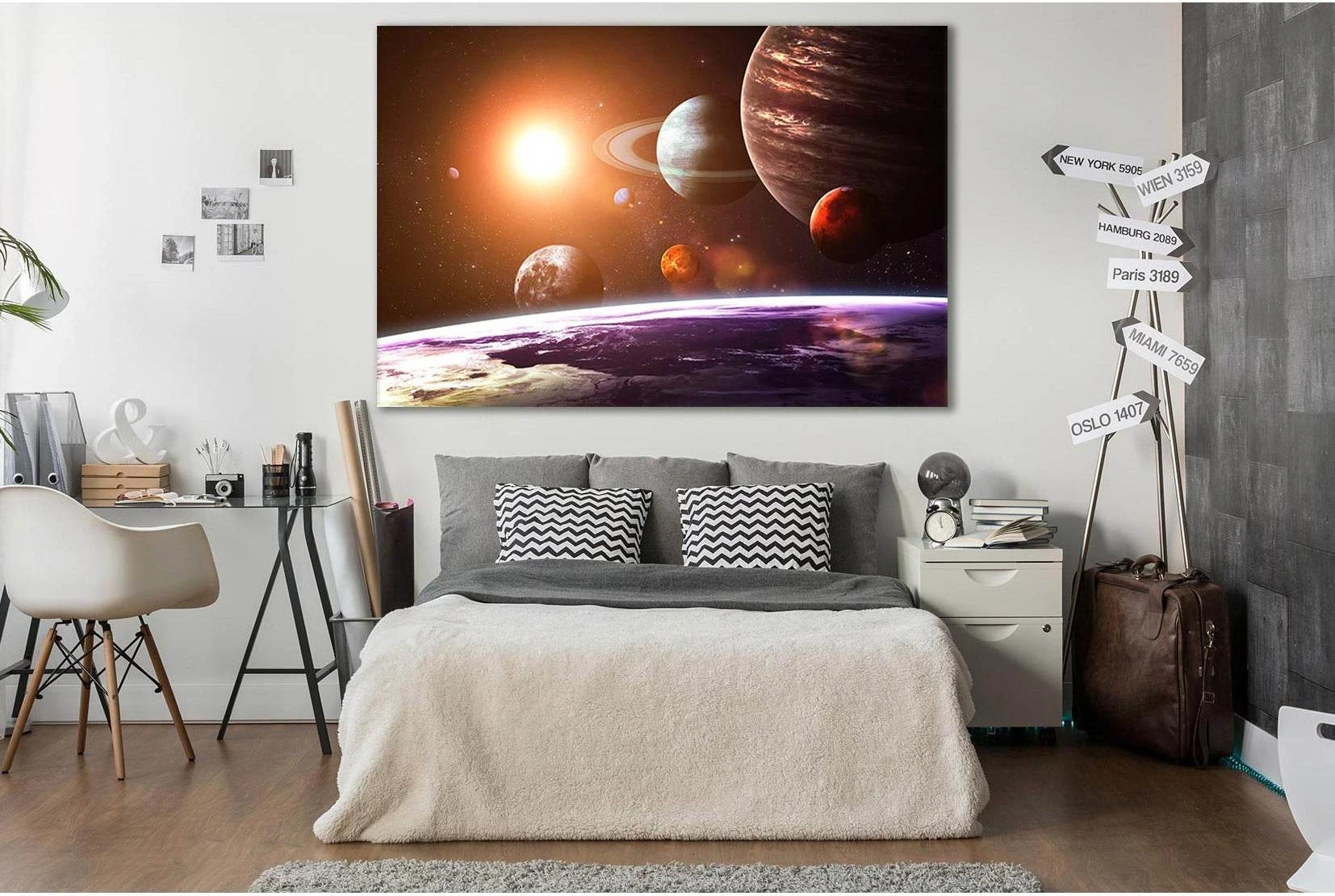 Solar System Planets №SL395 Ready to Hang Canvas Print - Zellart Canvas Prints 0new, ALL_Products, Astronomy & Space Canvas Wall Art