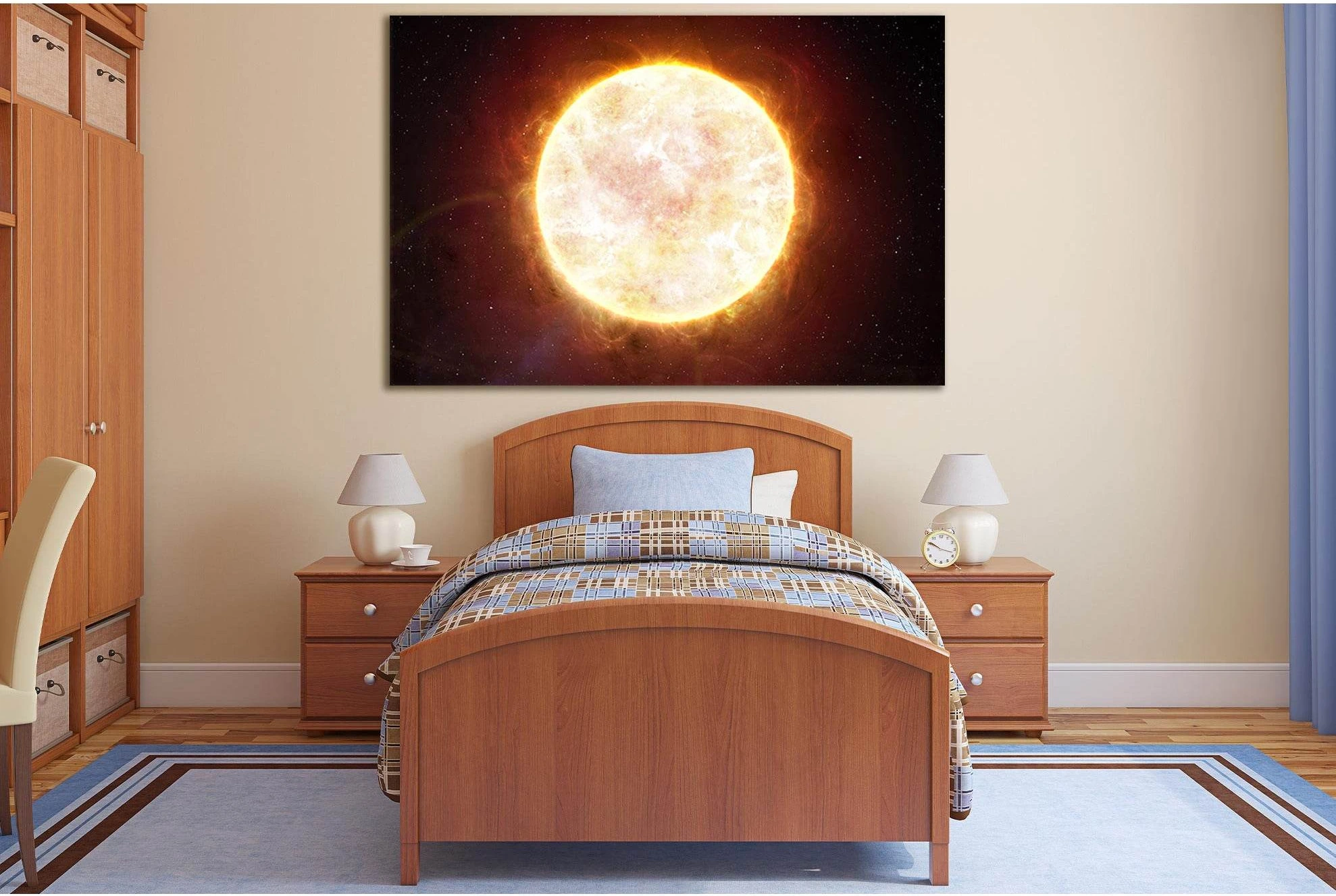 Solar System Sun №SL410 Ready to Hang Canvas Print - Zellart Canvas Prints 0new, ALL_Products, Astronomy & Space Canvas Wall Art