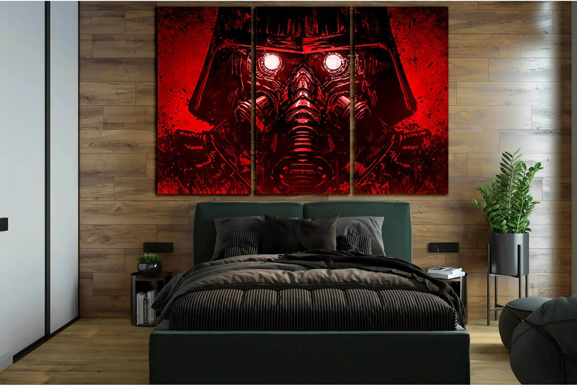 Soldier In A High Tech Mask №SL1223 Ready to Hang Canvas Print - Zellart Canvas Prints 0new, ALL_Products, Fantasy And Sci Fi Wall Art