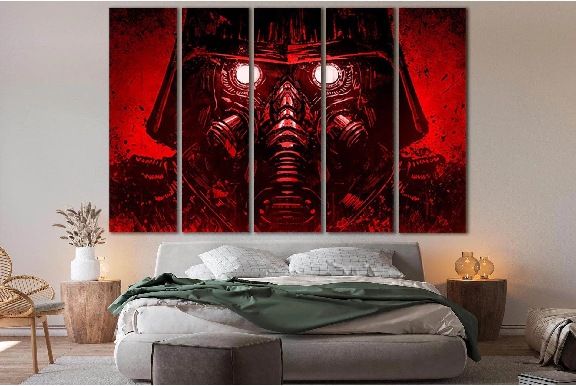 Soldier In A High Tech Mask №SL1223 Ready to Hang Canvas Print - Zellart Canvas Prints 0new, ALL_Products, Fantasy And Sci Fi Wall Art