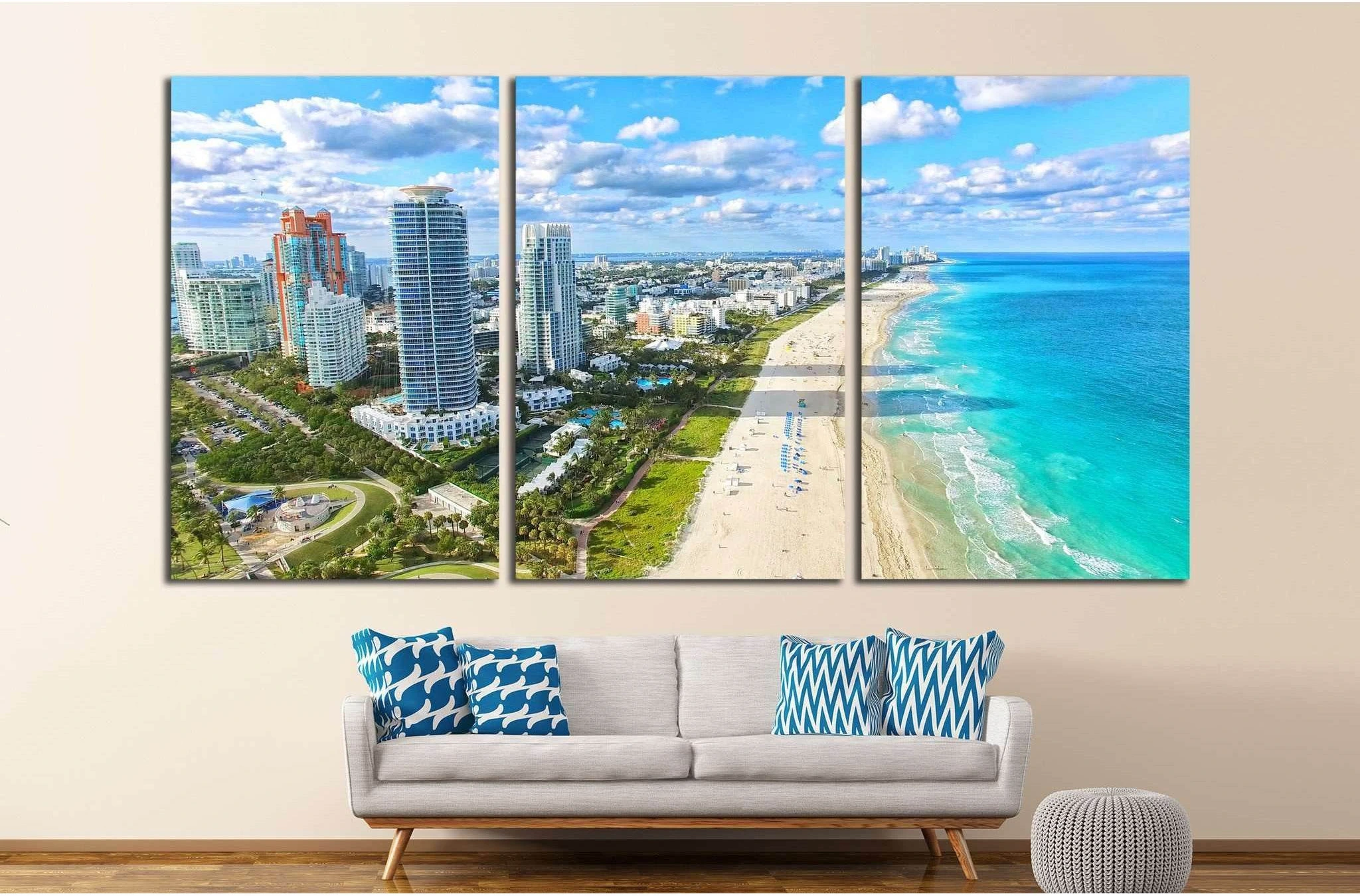 South Beach, Miami Beach, Florida №1233 Ready to Hang Canvas Print - Zellart Canvas Prints ALL_Products, s-1233
