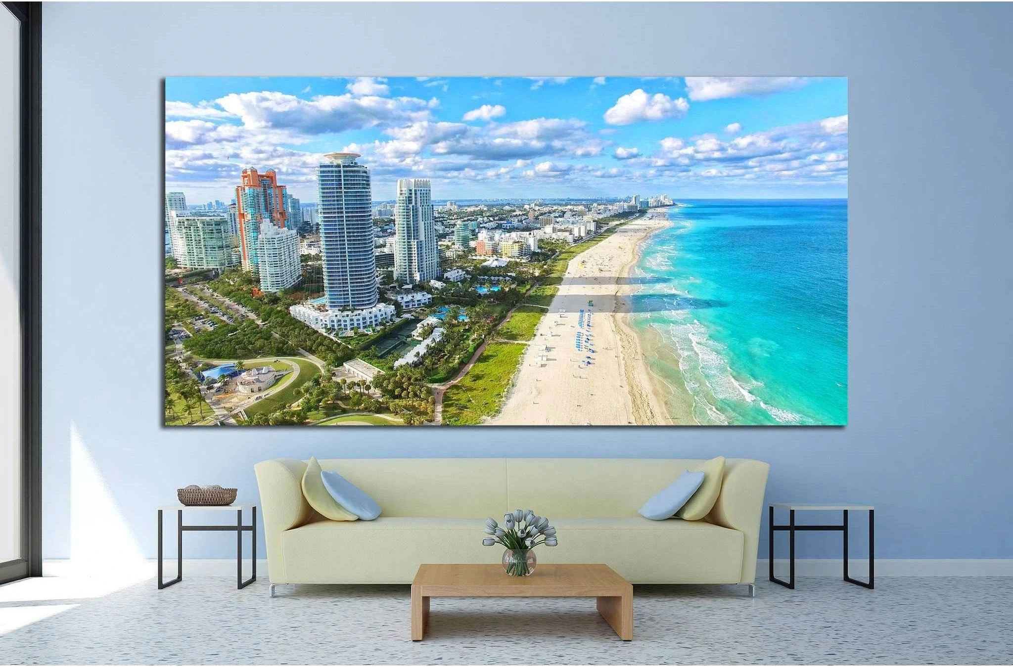 South Beach, Miami Beach, Florida №1233 Ready to Hang Canvas Print - Zellart Canvas Prints ALL_Products, s-1233
