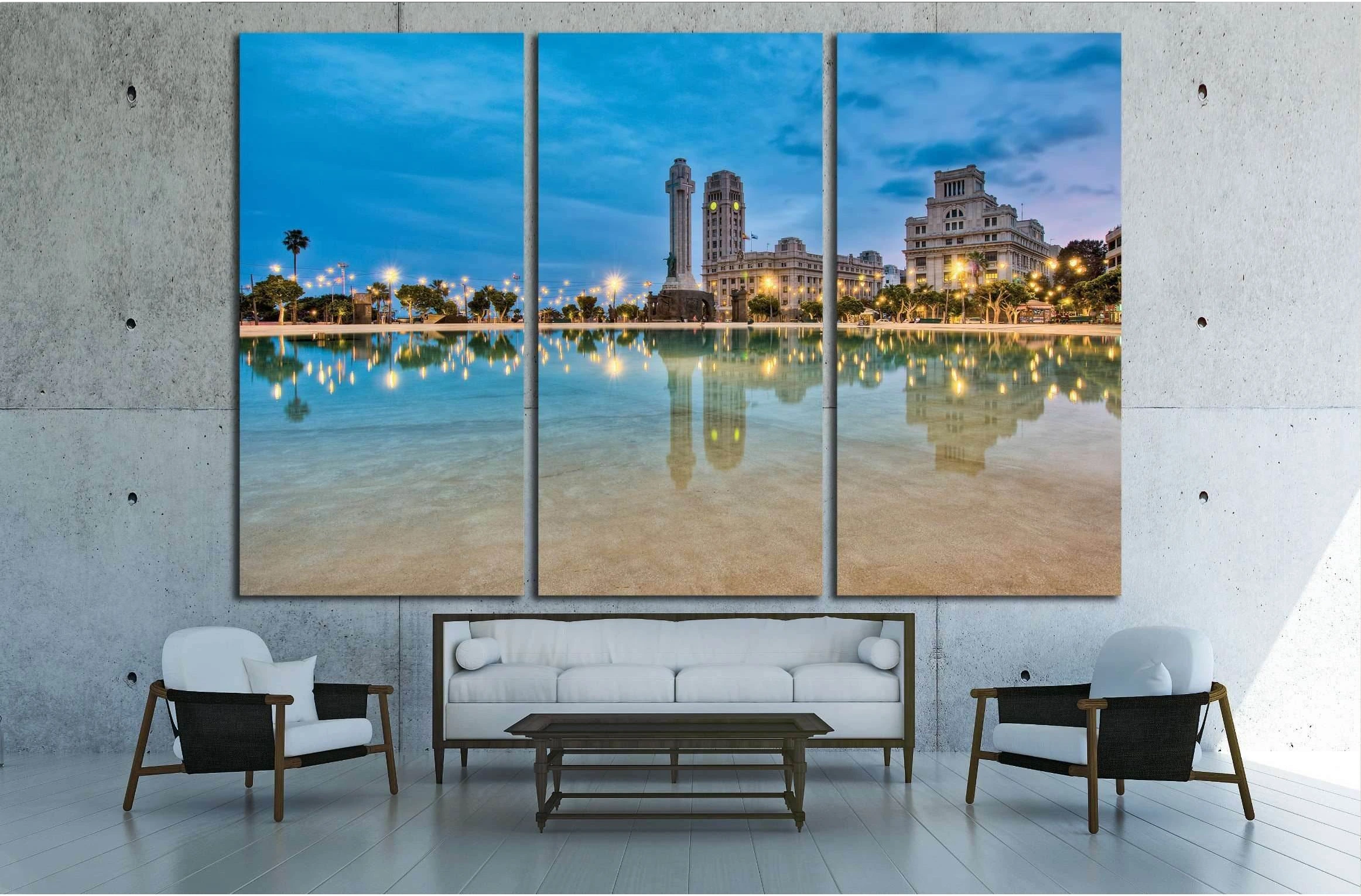 Spain Square located at Santa Cruz de Tenerife, Tenerife Island №2233 Ready to Hang Canvas Print - Zellart Canvas Prints ALL_Products, s-2233