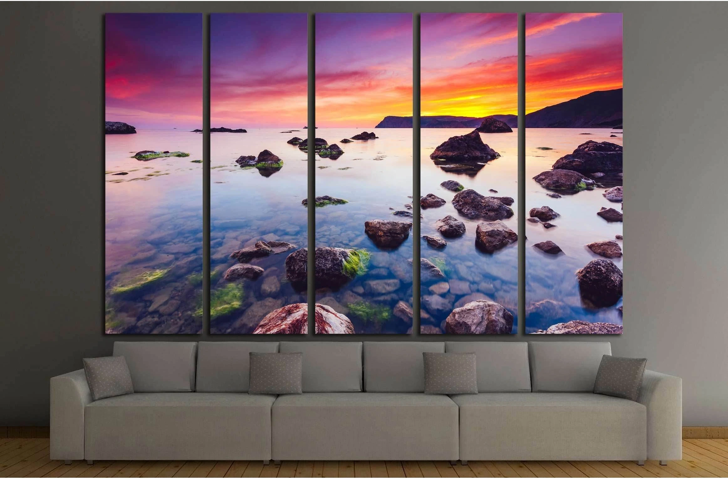 Spectacular Black Sea in the evening light. Picturesque and gorgeous scene №2917 Ready to Hang Canvas Print - Zellart Canvas Prints ALL_Products, s-2917
