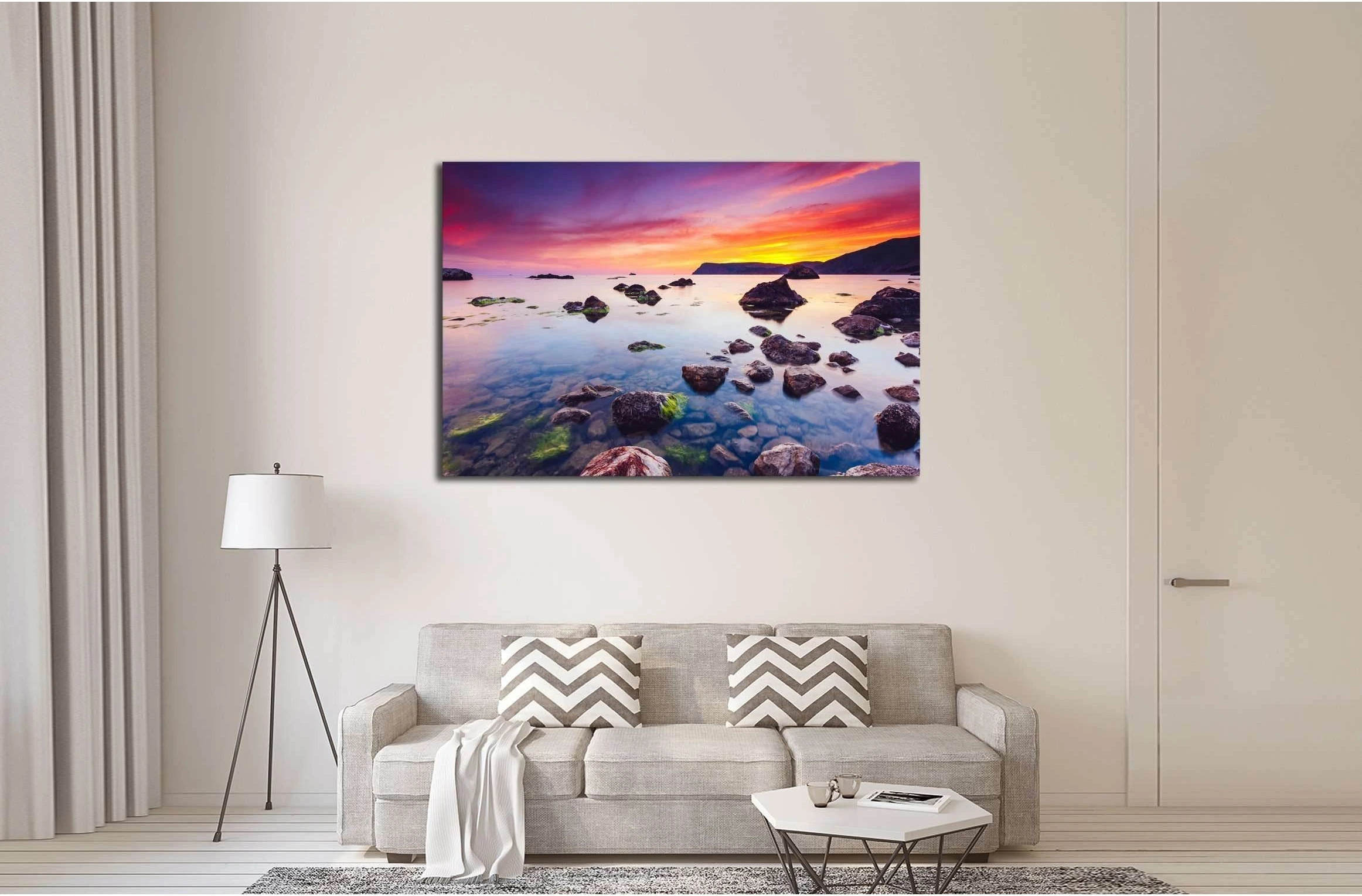 Spectacular Black Sea in the evening light. Picturesque and gorgeous scene №2917 Ready to Hang Canvas Print - Zellart Canvas Prints ALL_Products, s-2917