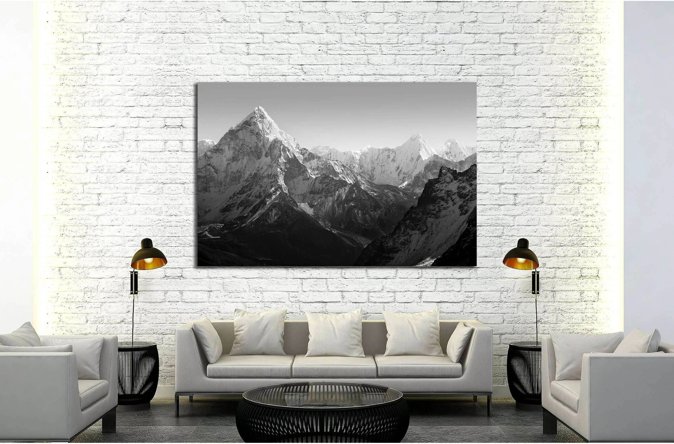 Spectacular mountain scenery on the Mount Everest Base Camp trek through the Himalaya №2702 Ready to Hang Canvas Print - Zellart Canvas Prints ALL_Products, s-2702