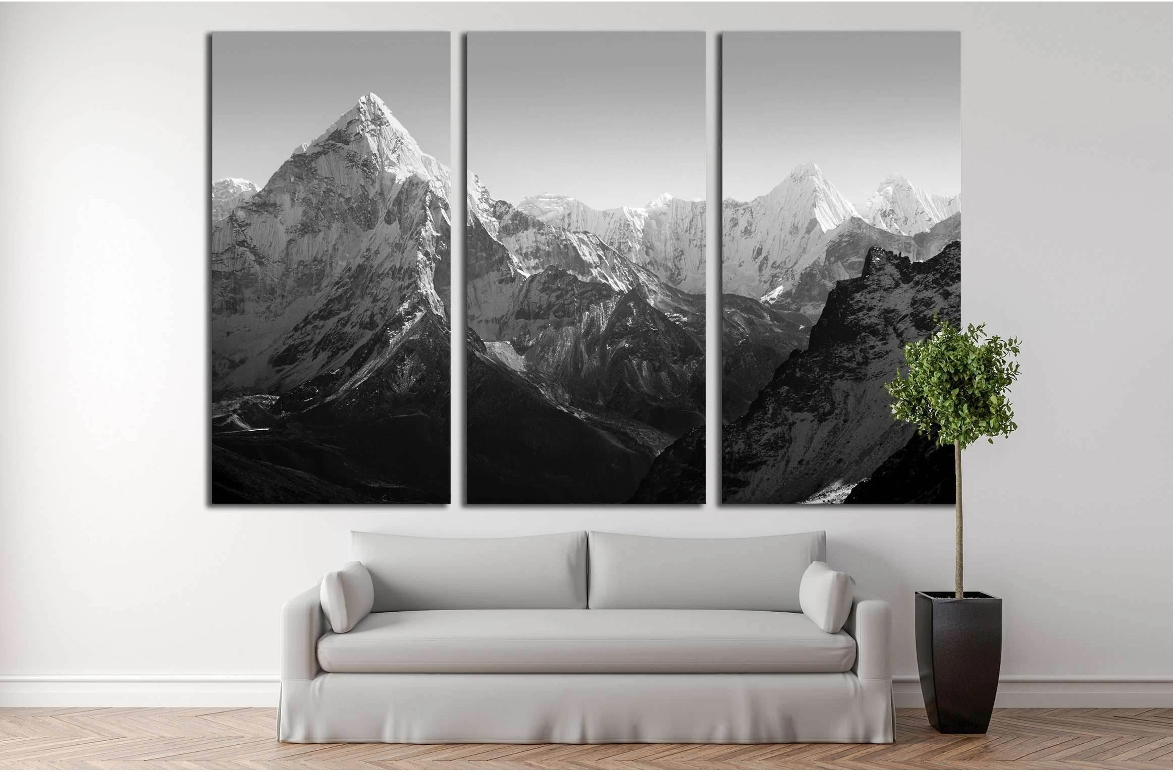 Spectacular mountain scenery on the Mount Everest Base Camp trek through the Himalaya №2702 Ready to Hang Canvas Print - Zellart Canvas Prints ALL_Products, s-2702