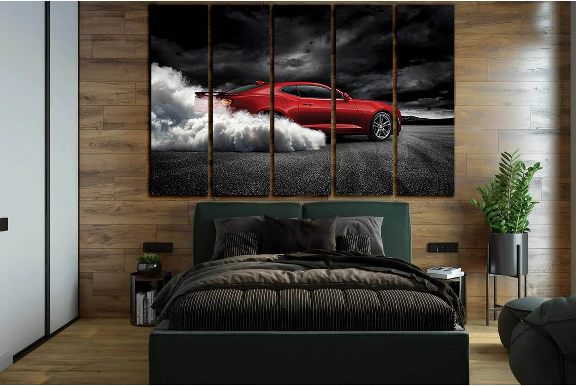 Spectacular Red Sports Car №SL1429 Ready to Hang Canvas Print - Zellart Canvas Prints 0new, ALL_Products, Engine