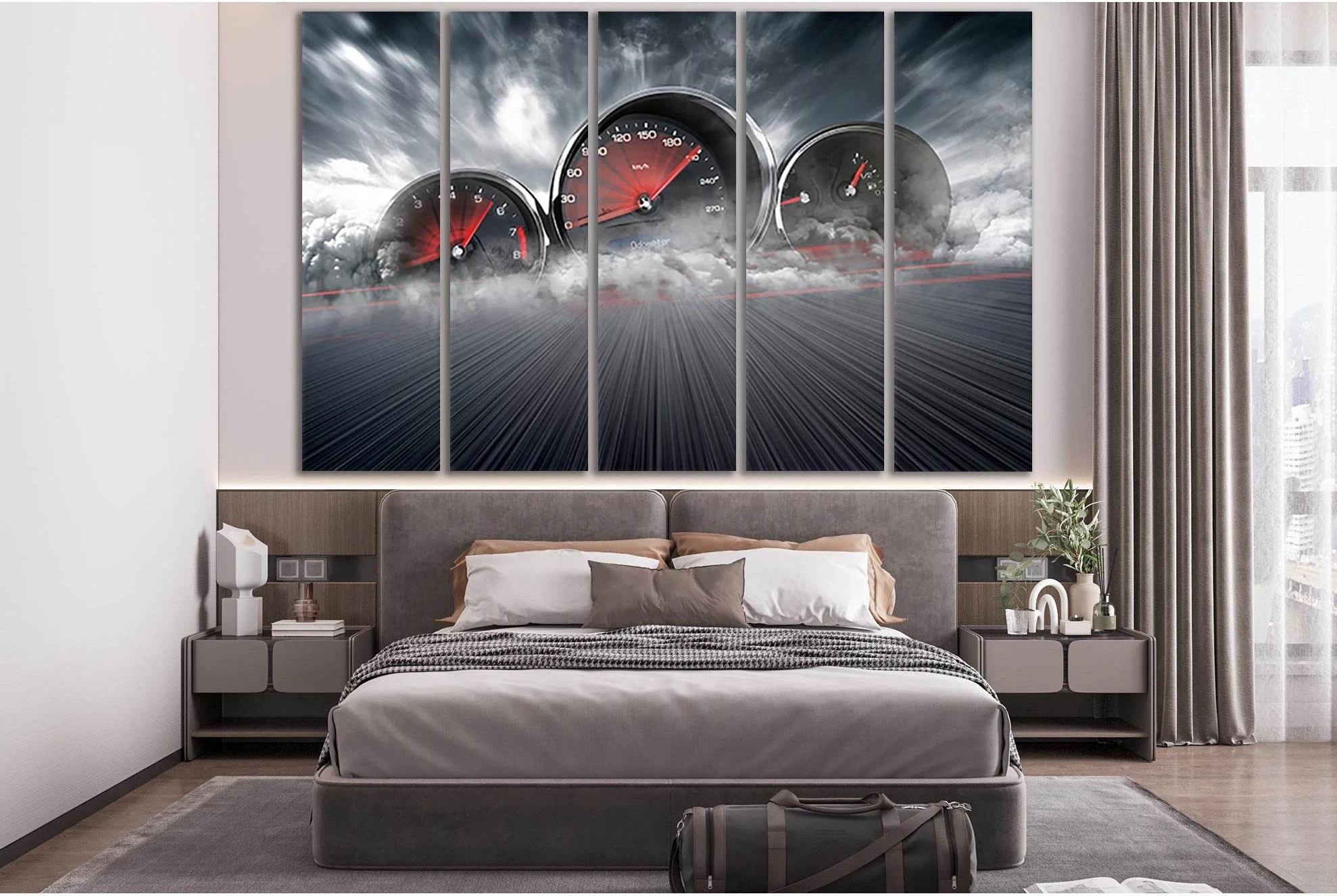 Speedometer Shows High Speed №SL764 Ready to Hang Canvas Print - Zellart Canvas Prints 0new, ALL_Products, Engine, Engines Wall Art