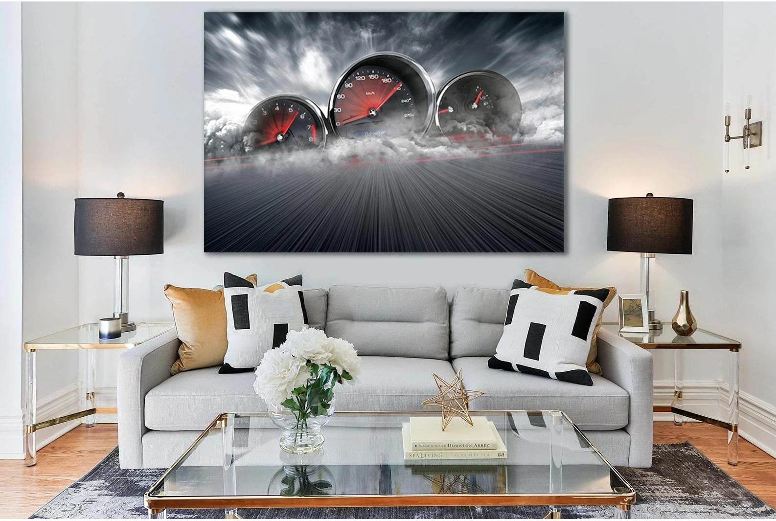Speedometer Shows High Speed №SL764 Ready to Hang Canvas Print - Zellart Canvas Prints 0new, ALL_Products, Engine, Engines Wall Art