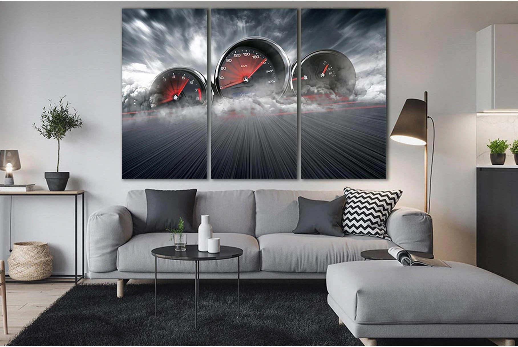 Speedometer Shows High Speed №SL764 Ready to Hang Canvas Print - Zellart Canvas Prints 0new, ALL_Products, Engine, Engines Wall Art