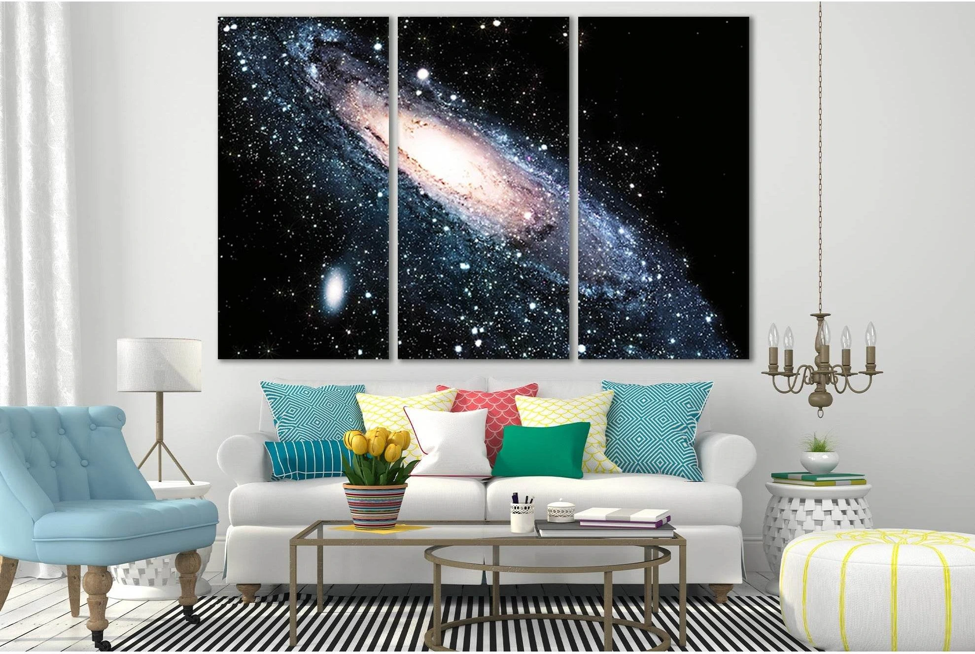 Spiral Galaxy In The Universe №SL403 Ready to Hang Canvas Print - Zellart Canvas Prints 0new, ALL_Products, Astronomy & Space Canvas Wall Art
