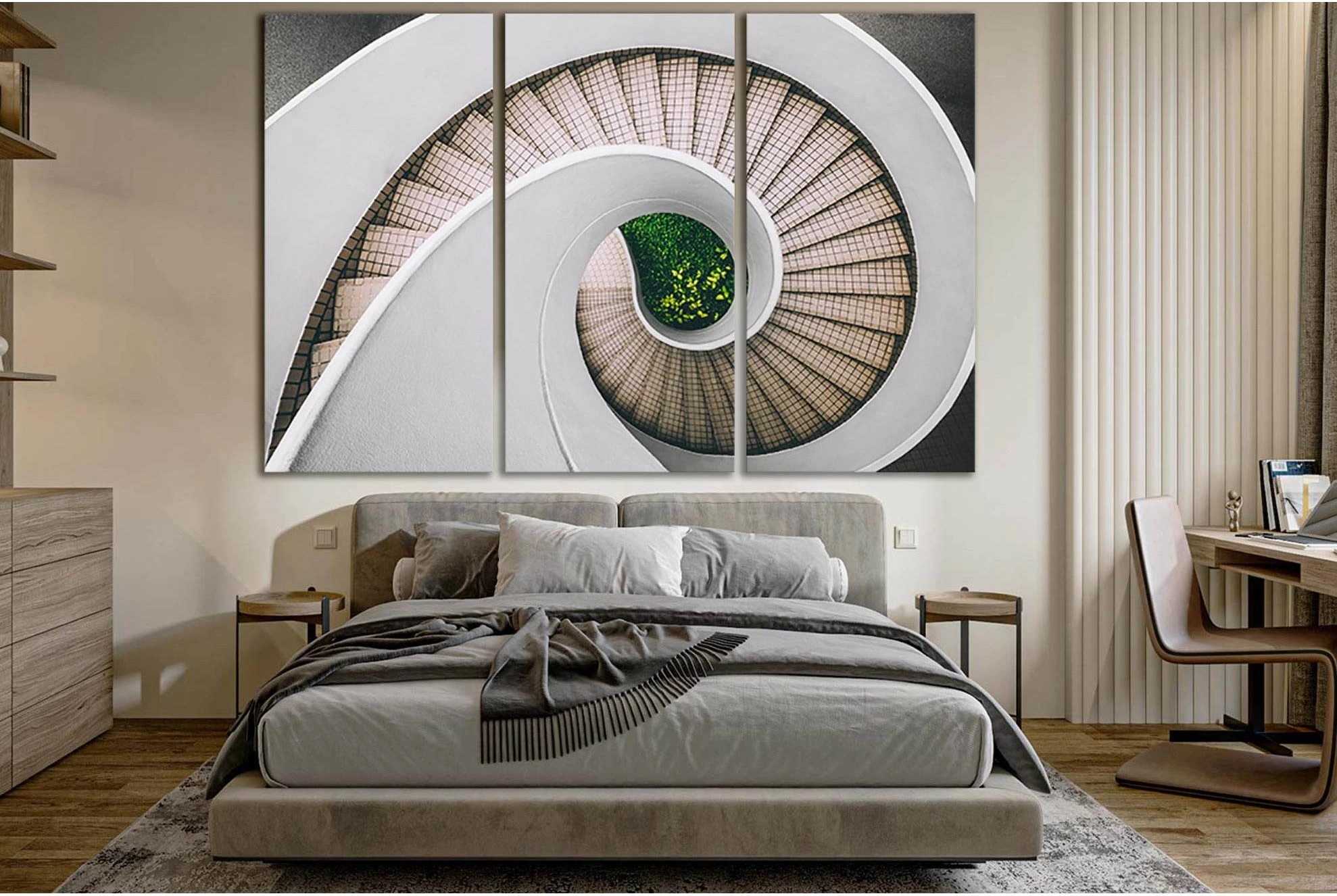 Spiral Stair Architecture №SL1410 Ready to Hang Canvas Print - Zellart Canvas Prints 0new, ALL_Products, Architecture