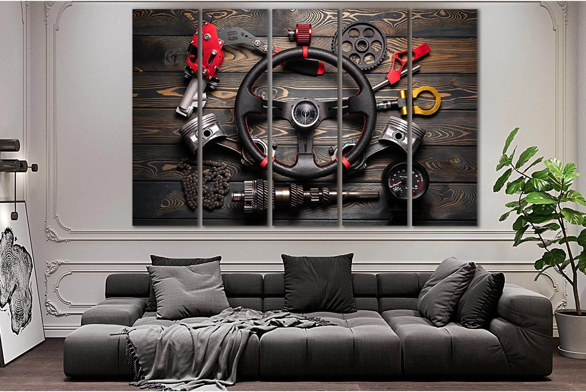 Sport Car Accessory №SL754 Ready to Hang Canvas Print - Zellart Canvas Prints 0new, ALL_Products, Engine, Engines Wall Art