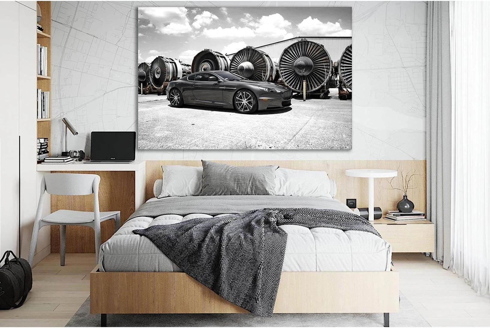 Sport Car And Avia Engines №SL740 Ready to Hang Canvas Print - Zellart Canvas Prints 0new, ALL_Products, Engine, Engines Wall Art