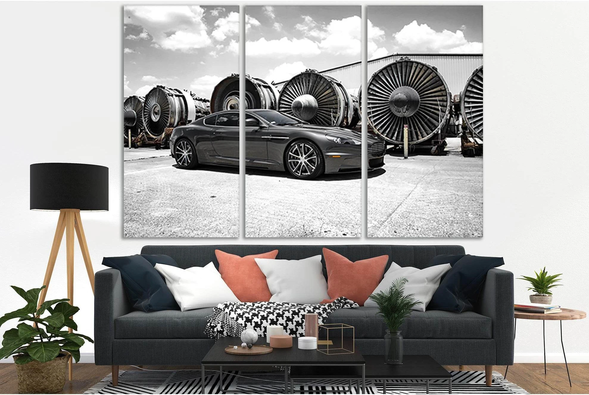 Sport Car And Avia Engines №SL740 Ready to Hang Canvas Print - Zellart Canvas Prints 0new, ALL_Products, Engine, Engines Wall Art