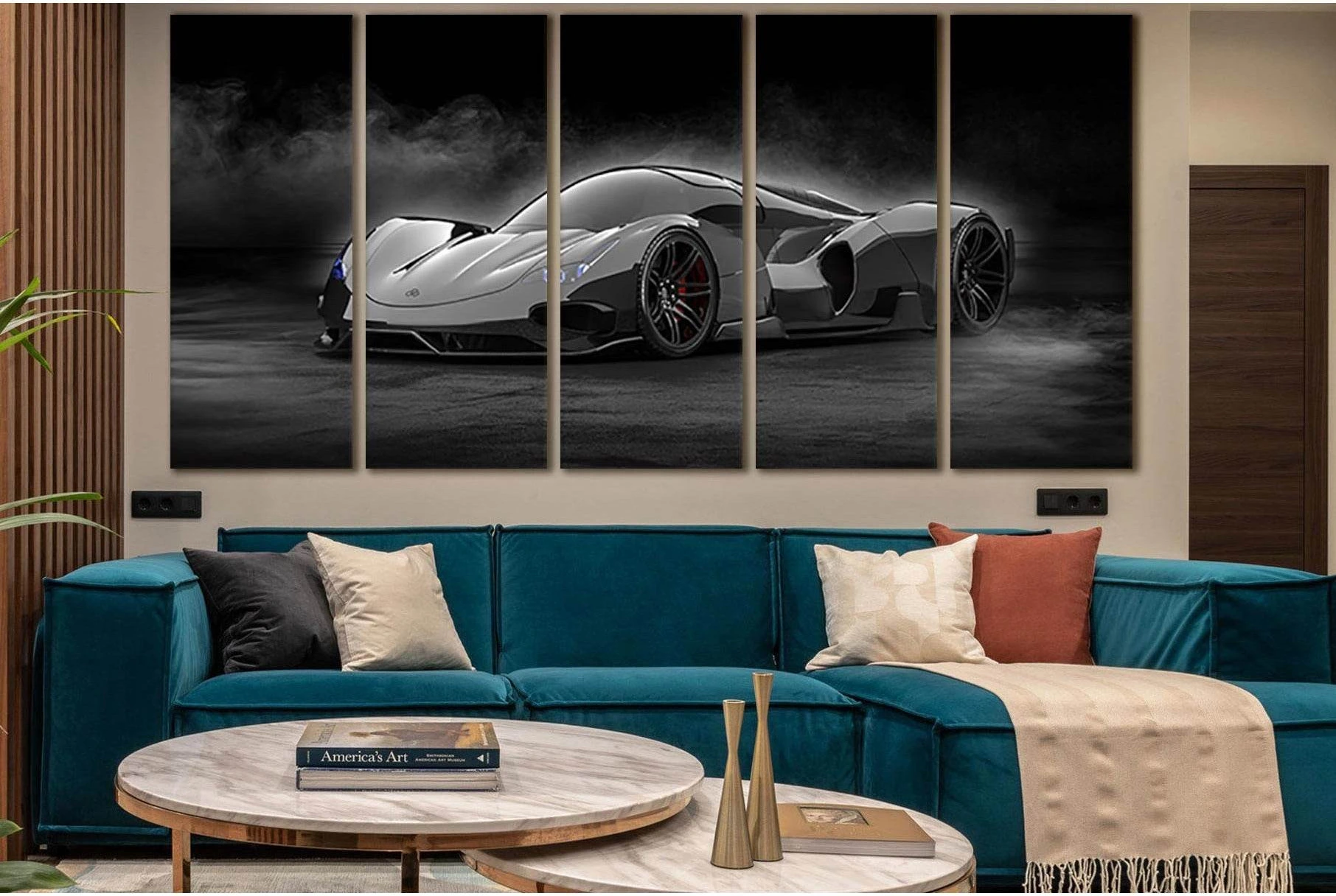 Sport Car Black And White №SL833 Ready to Hang Canvas Print - Zellart Canvas Prints 0new, ALL_Products, Black & White Wall Art