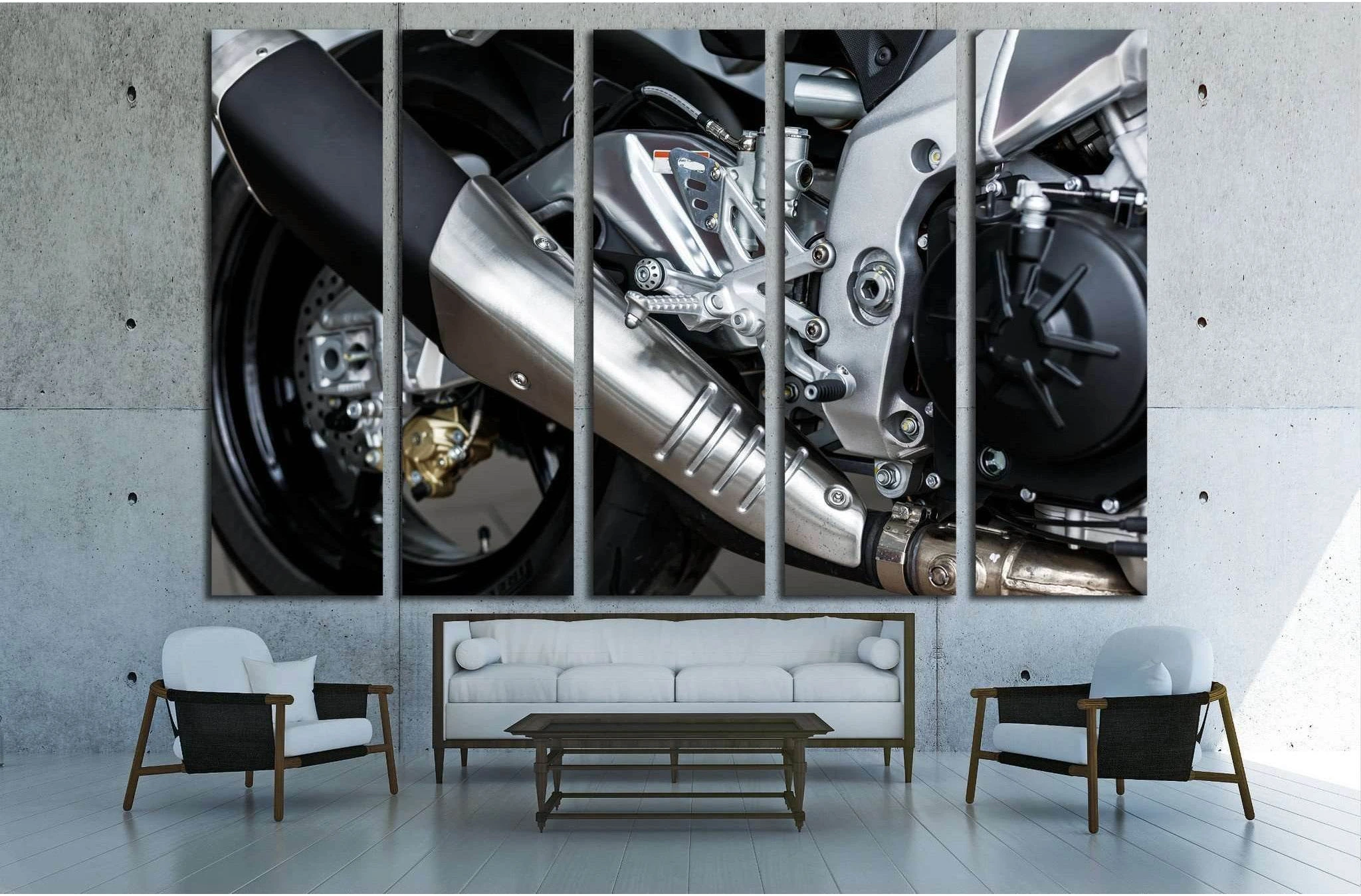 sport motorbike, details of motorcycle №1882 Ready to Hang Canvas Print - Zellart Canvas Prints ALL_Products, s-1882
