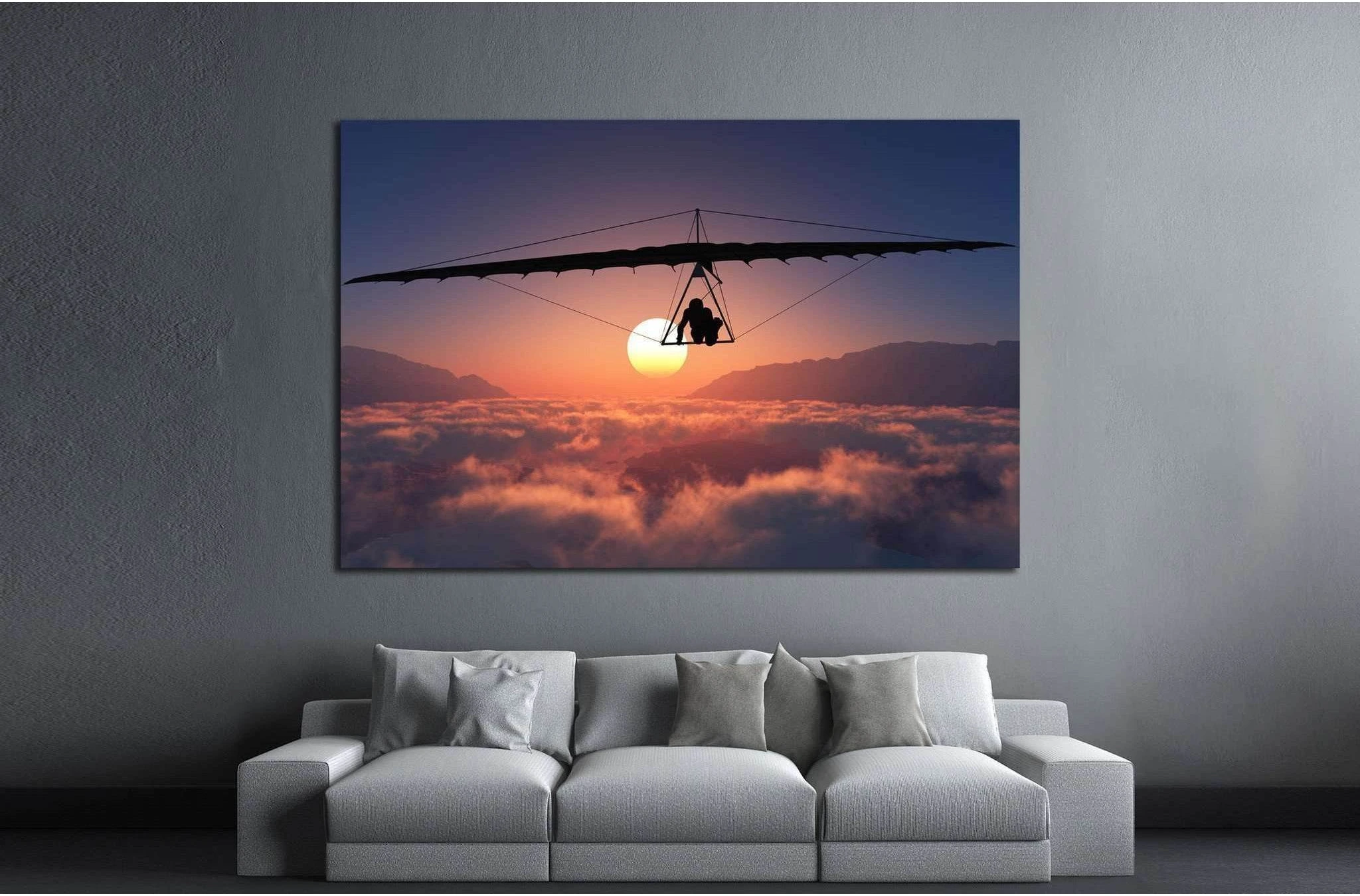Sports radical against on sunset background №1377 Ready to Hang Canvas Print - Zellart Canvas Prints ALL_Products, s-1377