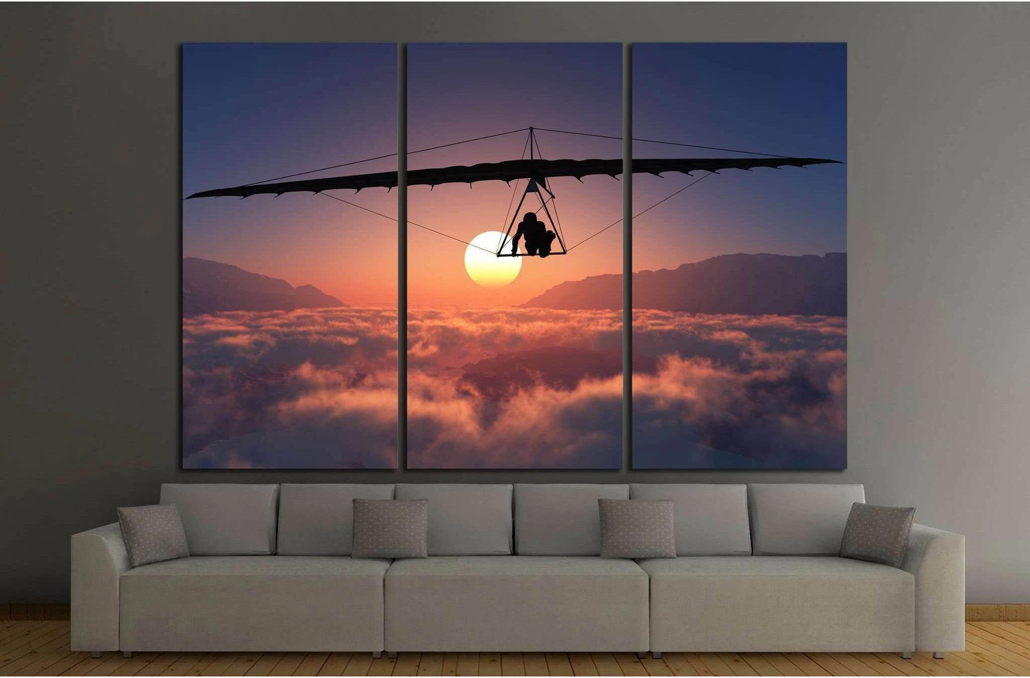 Sports radical against on sunset background №1377 Ready to Hang Canvas Print - Zellart Canvas Prints ALL_Products, s-1377