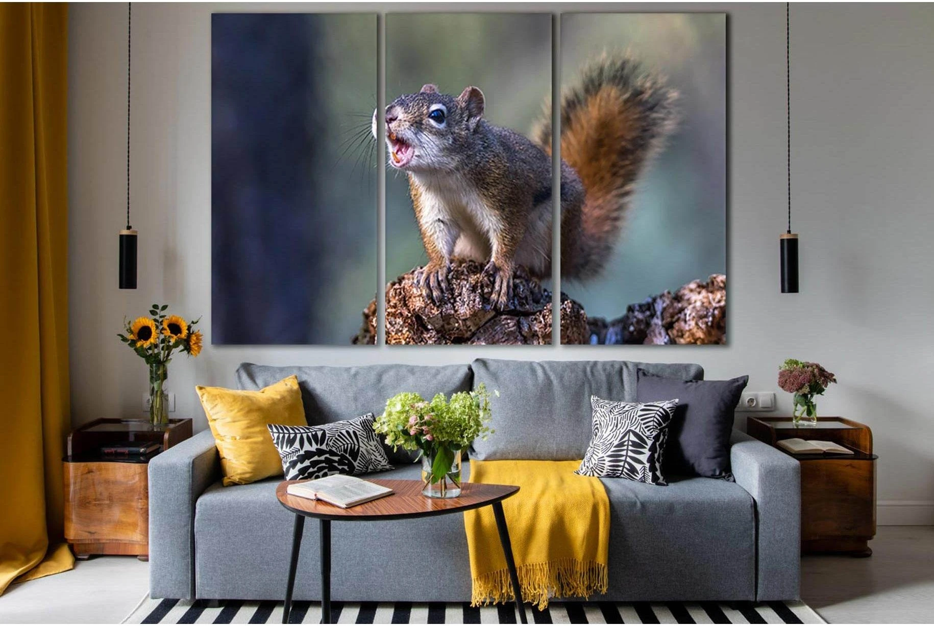 Squirrel Close Up №SL1011 Ready to Hang Canvas Print - Zellart Canvas Prints 0new, ALL_Products, Animals & Wildlife