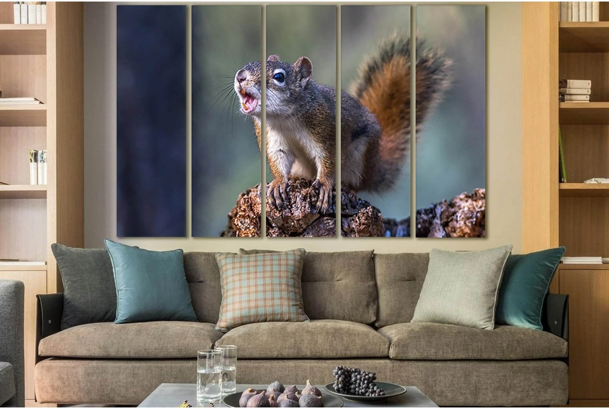 Squirrel Close Up №SL1011 Ready to Hang Canvas Print - Zellart Canvas Prints 0new, ALL_Products, Animals & Wildlife