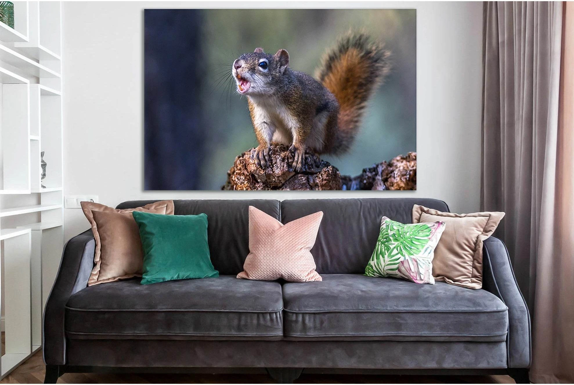 Squirrel Close Up №SL1011 Ready to Hang Canvas Print - Zellart Canvas Prints 0new, ALL_Products, Animals & Wildlife
