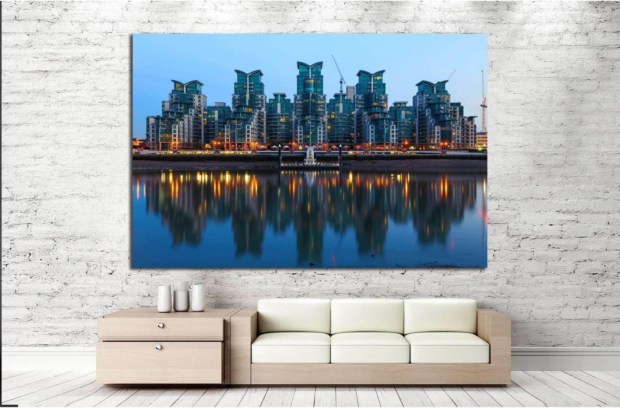 St George Wharf Pie, Vauxhall, London №1741 Ready to Hang Canvas Print - Zellart Canvas Prints ALL_Products, s-1741