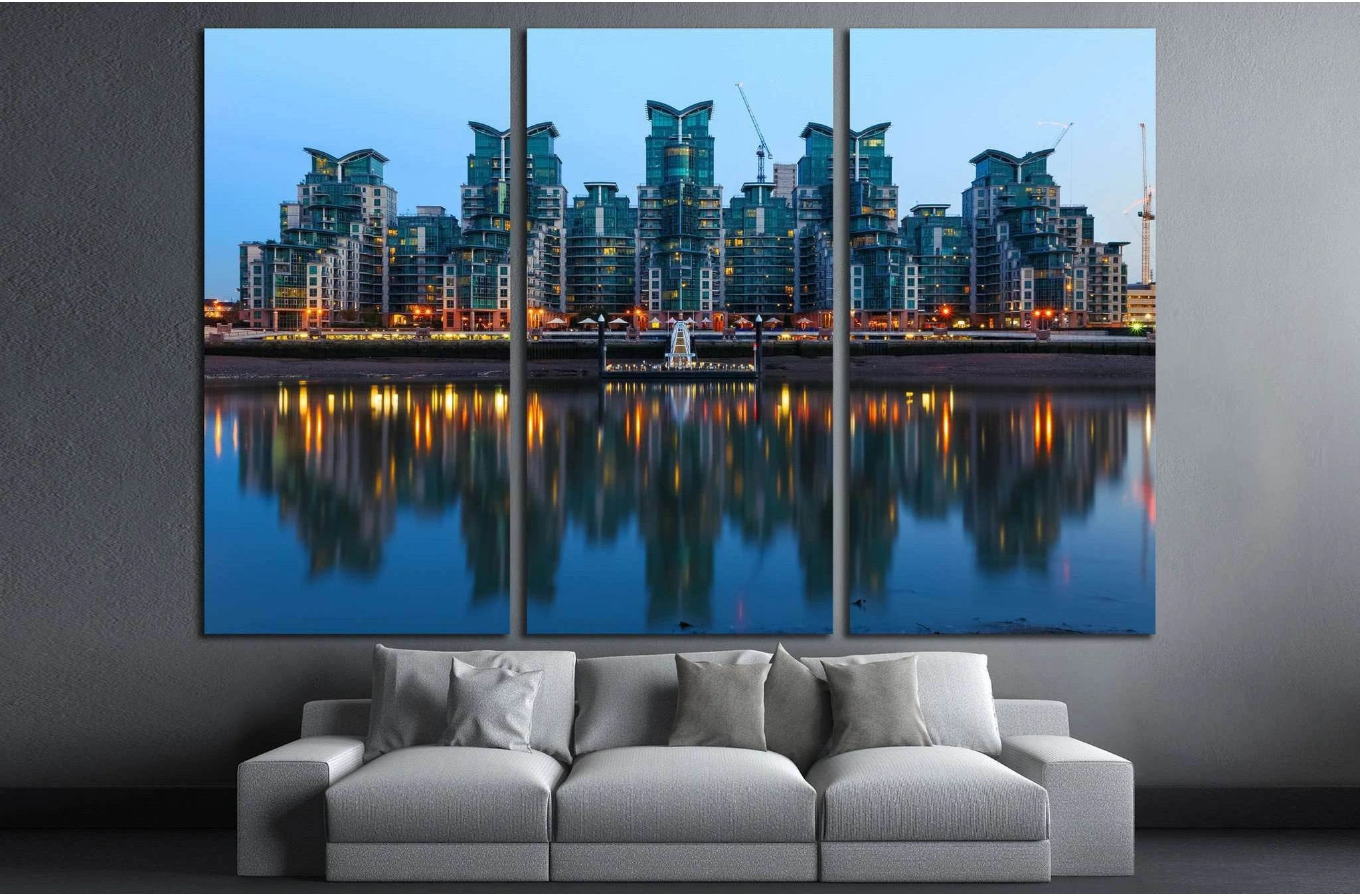 St George Wharf Pie, Vauxhall, London №1741 Ready to Hang Canvas Print - Zellart Canvas Prints ALL_Products, s-1741