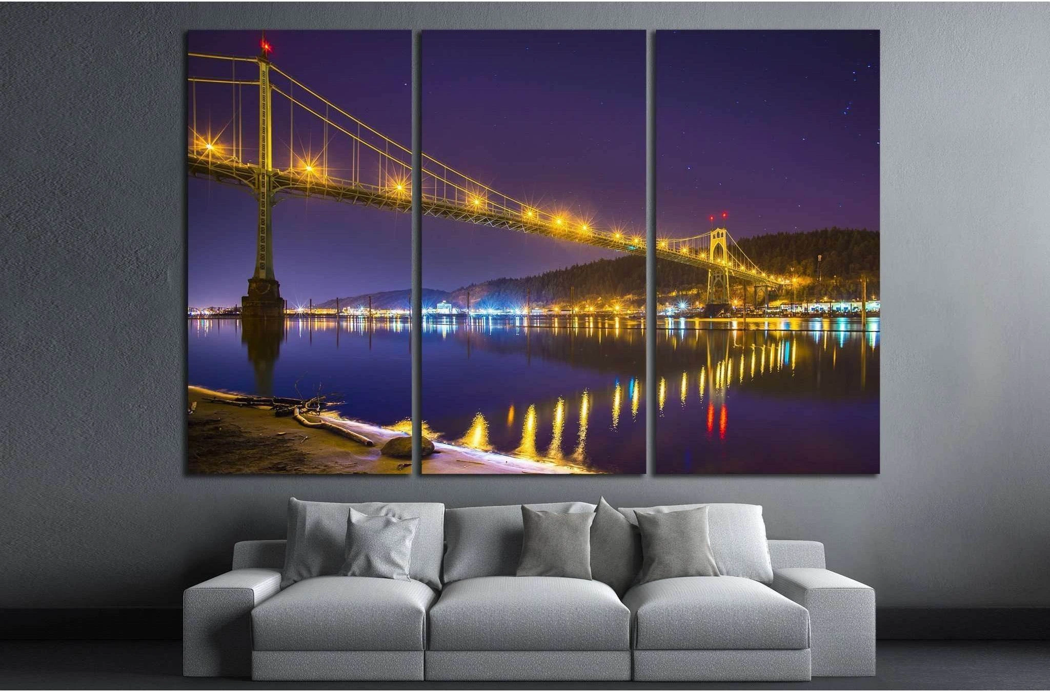 St John's Bridge, Portland, Oregon №795 Ready to Hang Canvas Print - Zellart Canvas Prints ALL_Products, s-795