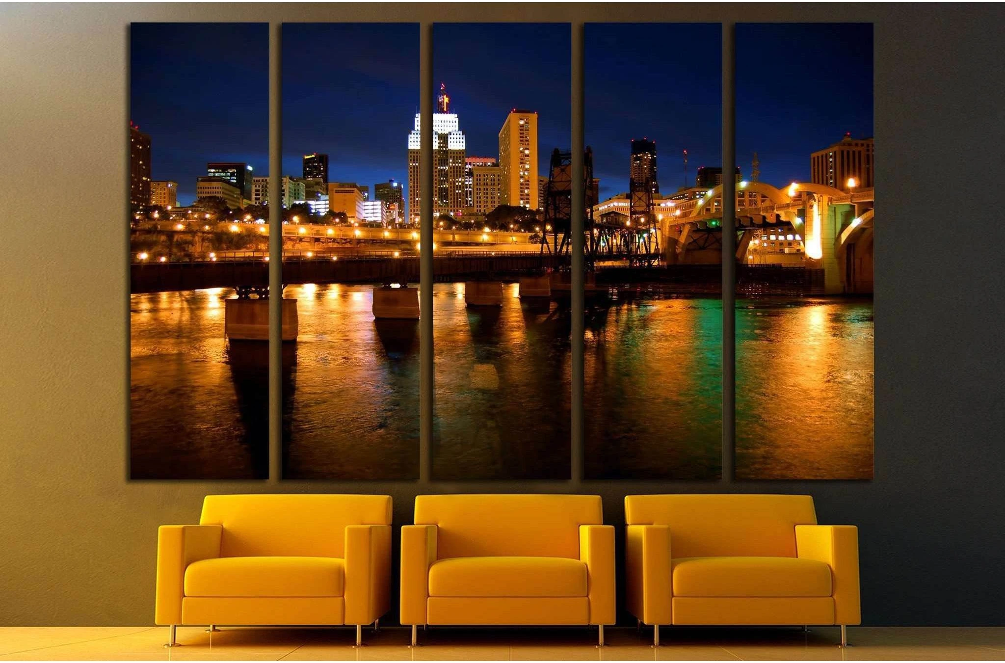 St. Paul, Minnesota skyline №1661 Ready to Hang Canvas Print - Zellart Canvas Prints ALL_Products, s-1661