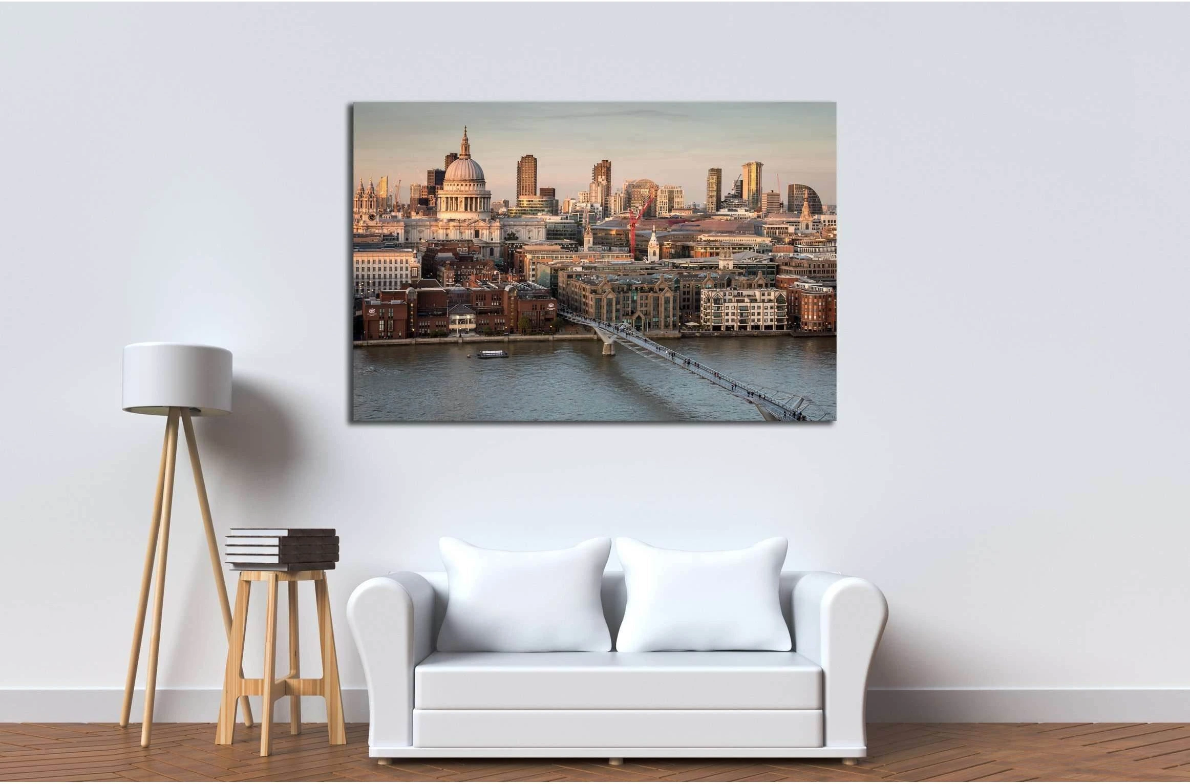 St. Paul's Cathedral and the City of London skyline №2972 Ready to Hang Canvas Print - Zellart Canvas Prints ALL_Products, s-2972