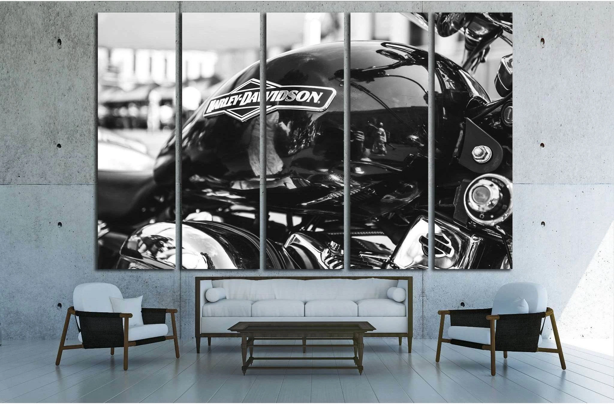 ST PETERSBURG, RUSSIA, Motorcycle Harley Davidson №1885 Ready to Hang Canvas Print - Zellart Canvas Prints ALL_Products, s-1885