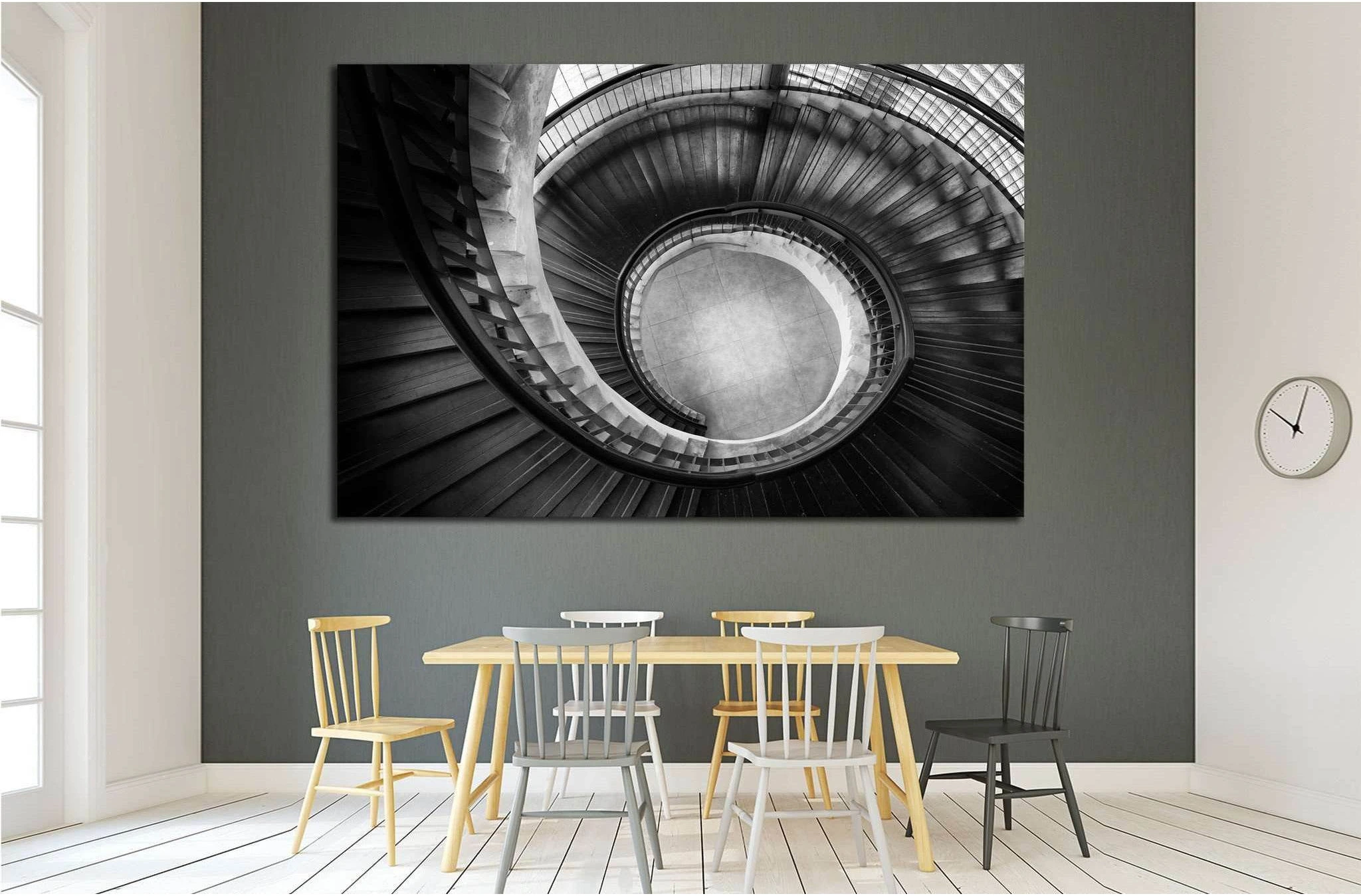 Stair with the spiral twist shape №1604 Ready to Hang Canvas Print - Zellart Canvas Prints ALL_Products, s-1604