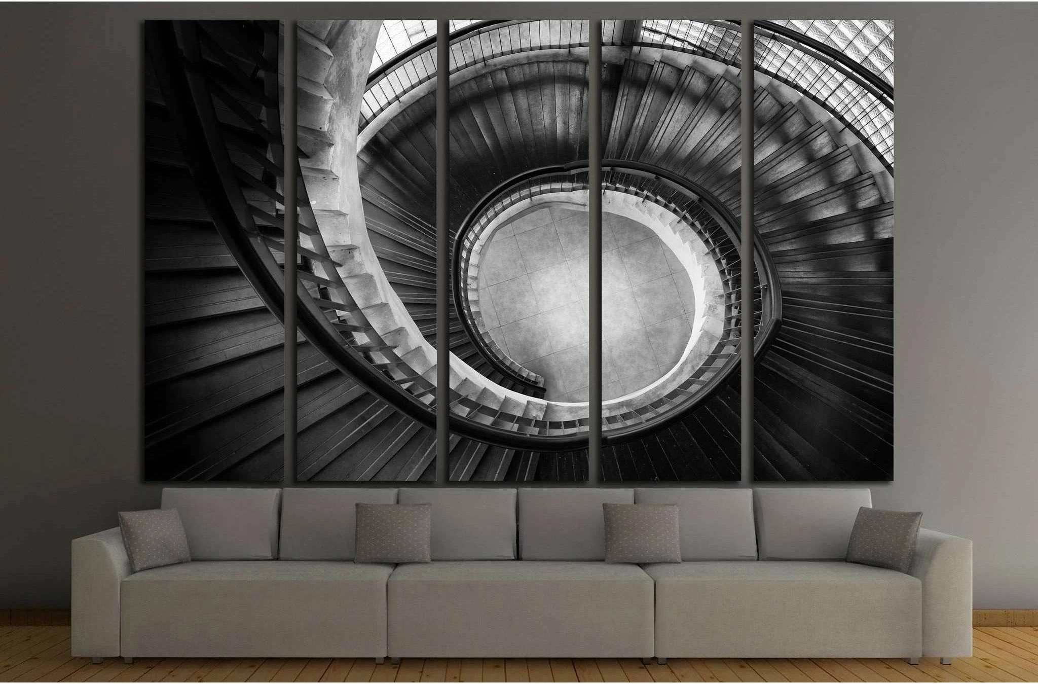 Stair with the spiral twist shape №1604 Ready to Hang Canvas Print - Zellart Canvas Prints ALL_Products, s-1604