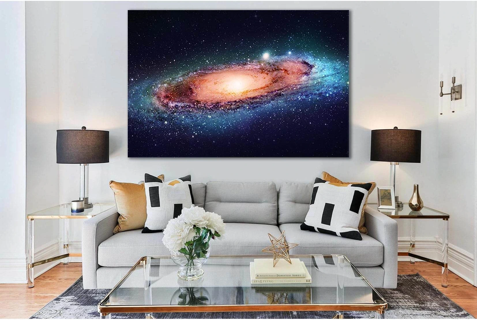 Star Cluster Galaxy №SL418 Ready to Hang Canvas Print - Zellart Canvas Prints 0new, ALL_Products, Astronomy & Space Canvas Wall Art