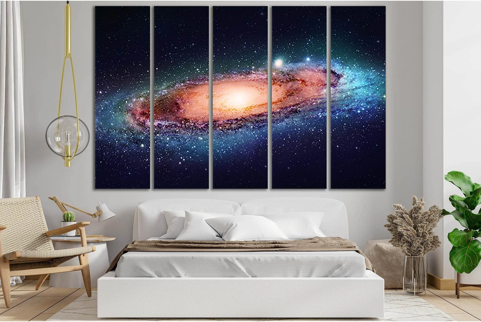 Star Cluster Galaxy №SL418 Ready to Hang Canvas Print - Zellart Canvas Prints 0new, ALL_Products, Astronomy & Space Canvas Wall Art